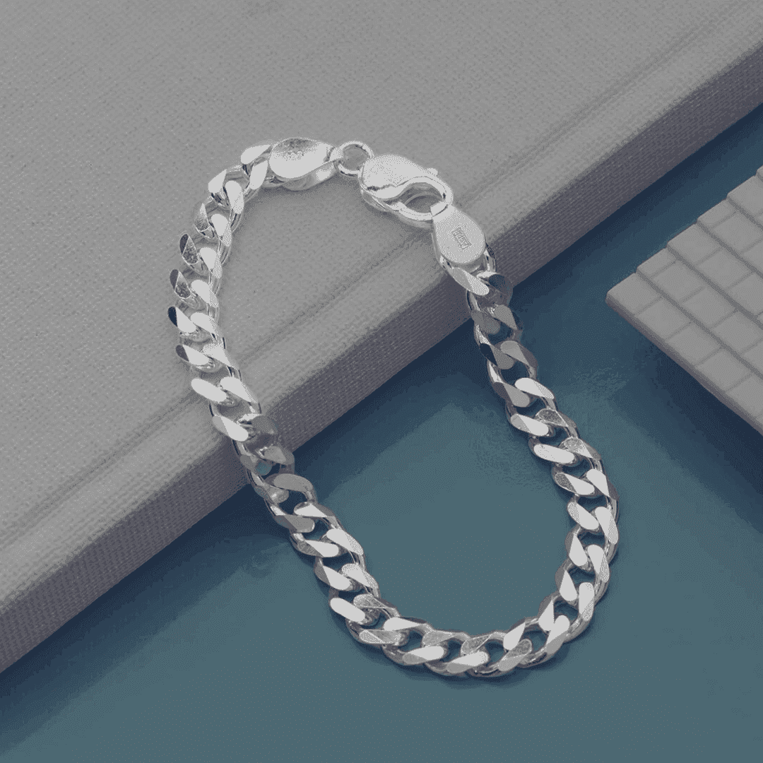The 925 Sterling Silver Classic Cuban Curb Bracelet - Celestora - India - - - Bracelet for Men, Boys, Gift for Men, Brother, Boyfriend, Husband