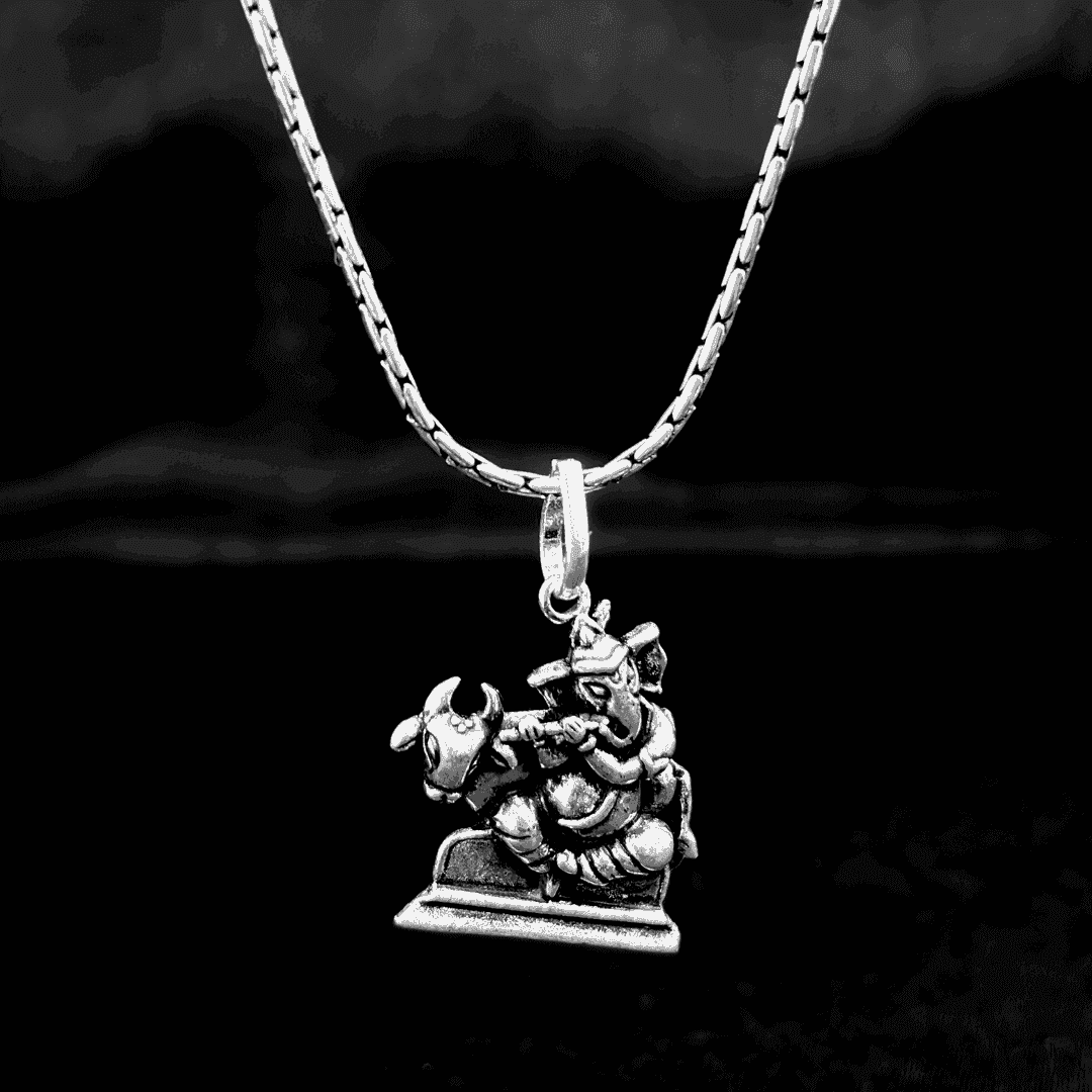 The 925 Sterling Silver Ganesha Blessing Silver Pendant | Unisex | Without Chain - Celestora - India - Ganesh Shakti - - God Pendant for Men, Boys, Gift for Men, Brother, Boyfriend, Husband