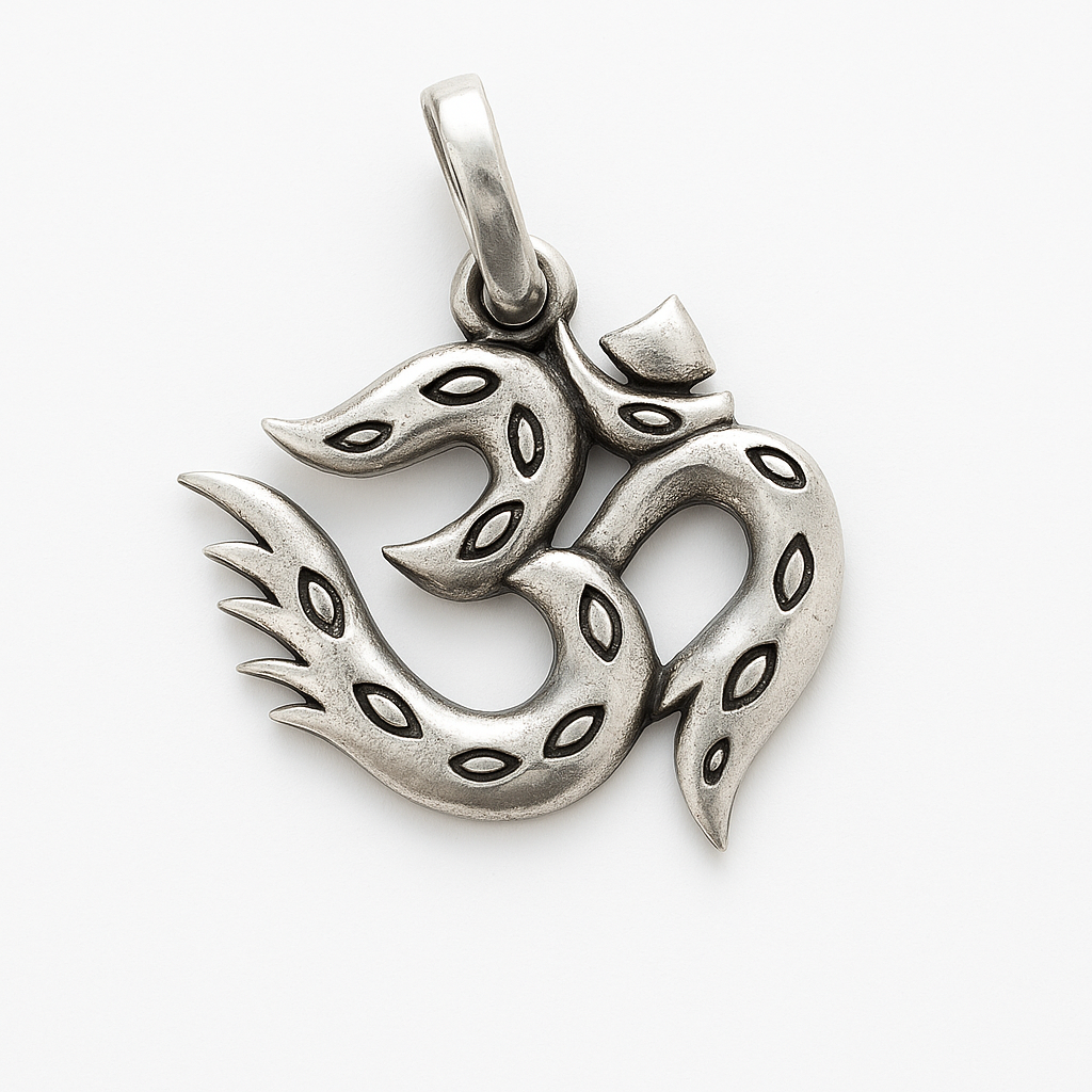 Combo: Agni Om Pendant and Textured Snake Chain (22 inches)