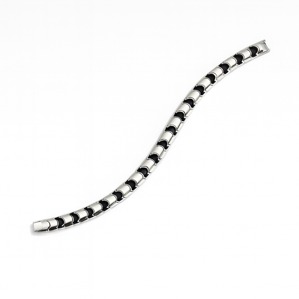 925 Sterling Silver Wave Link Bracelet