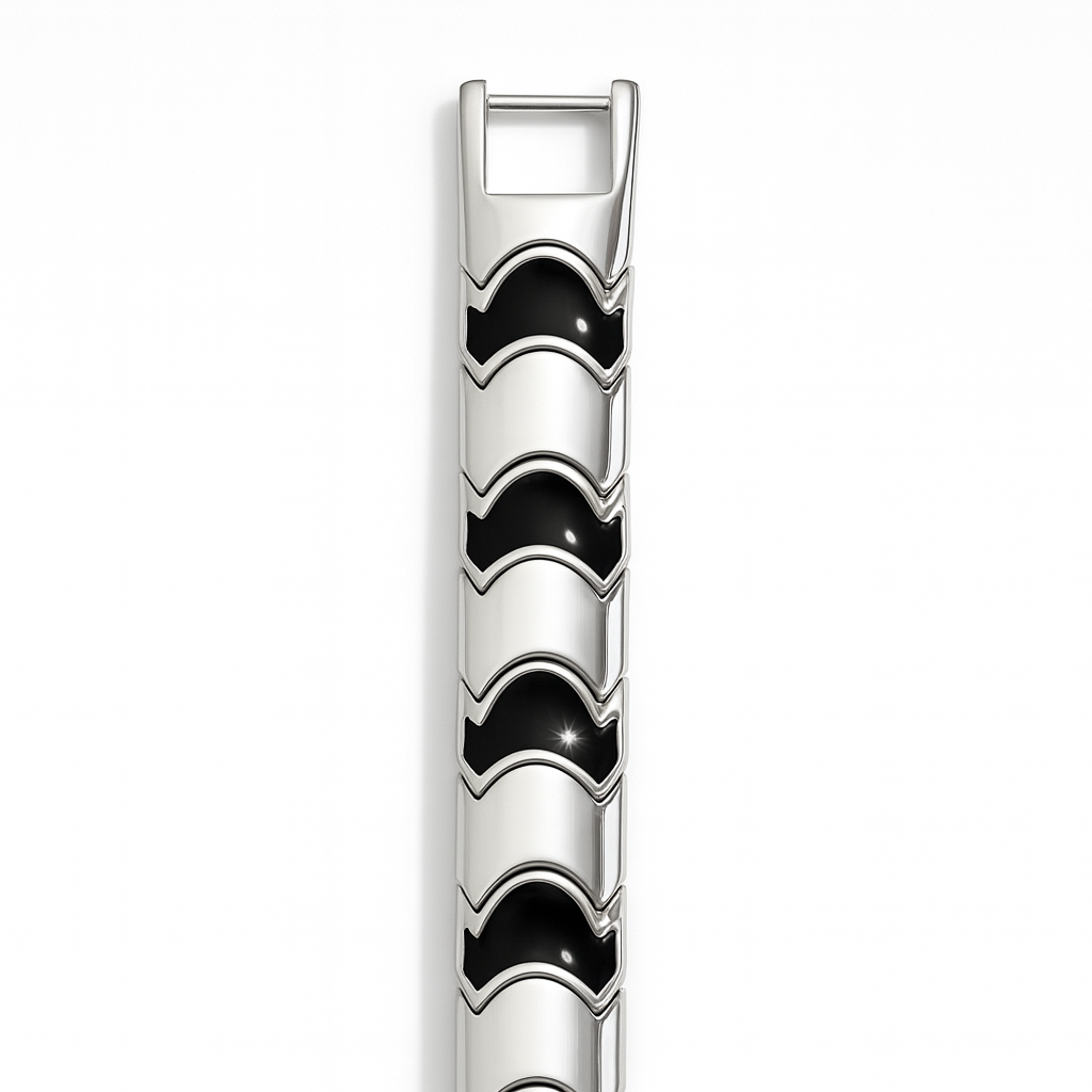 925 Sterling Silver Wave Link Bracelet