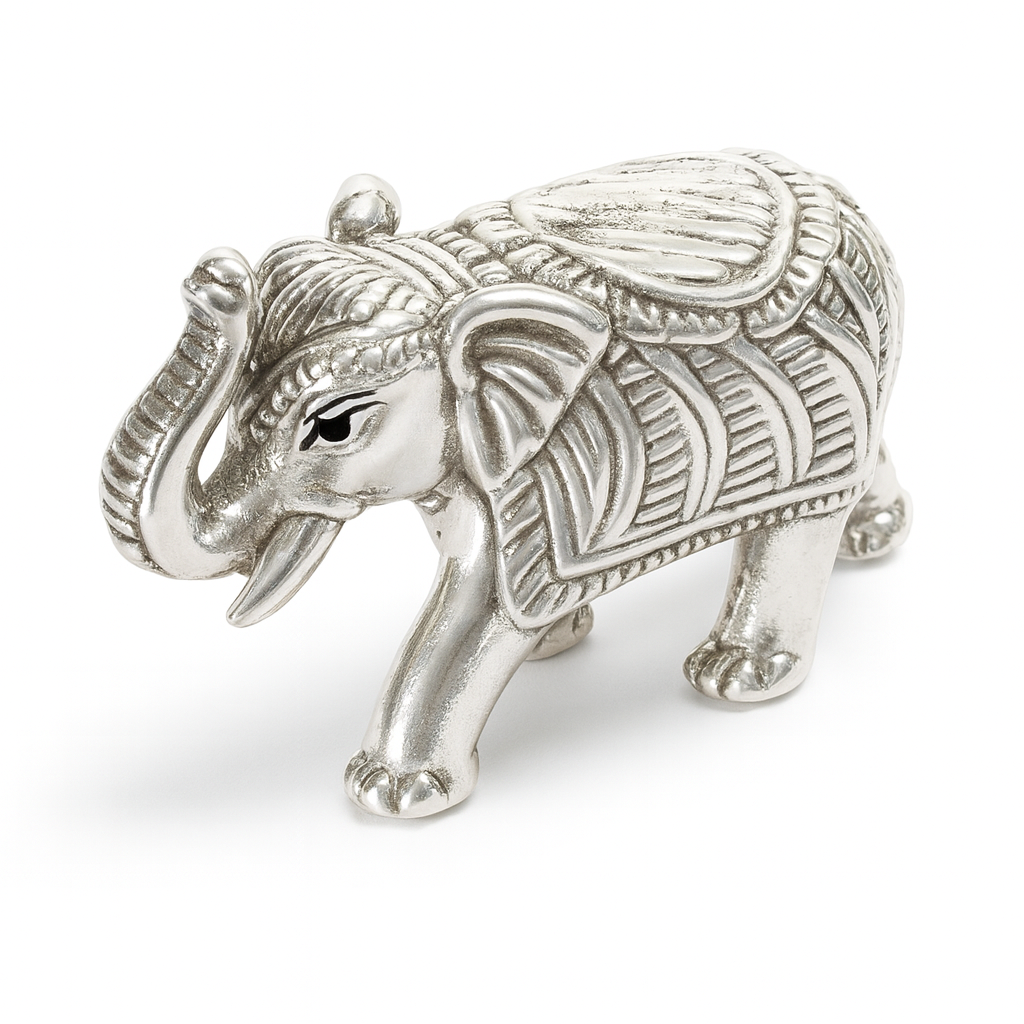 999 Silver Royal Elephant Idol Murti