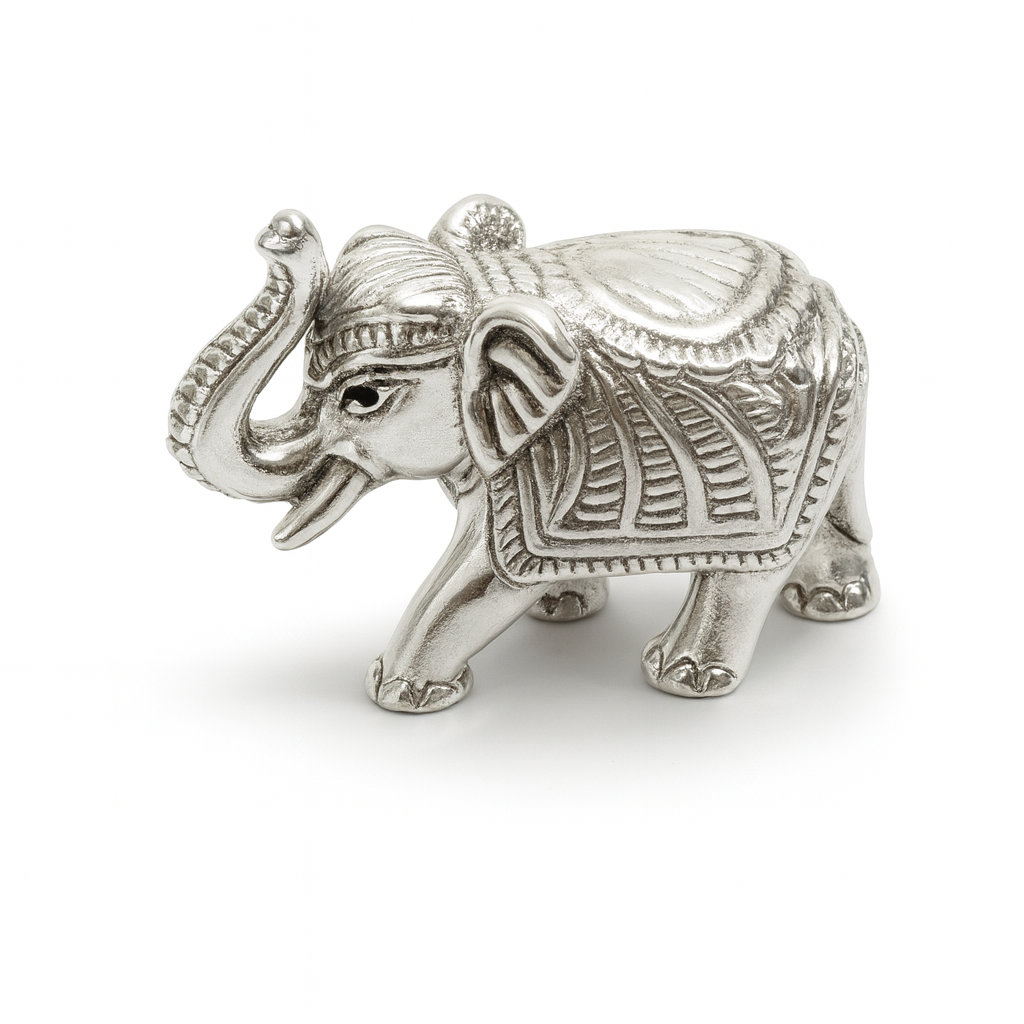 999 Silver Royal Elephant Idol Murti