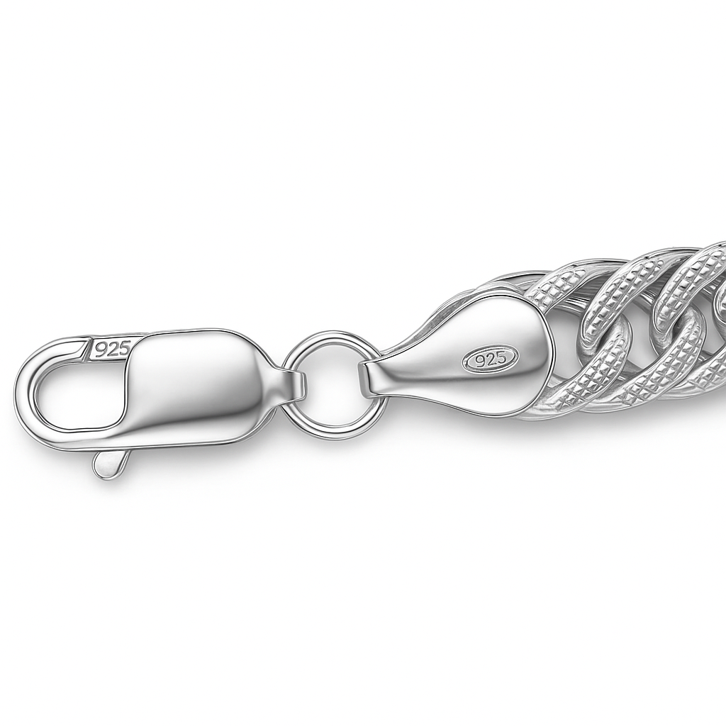 The 925 Silver Textured Cuban Bracelet