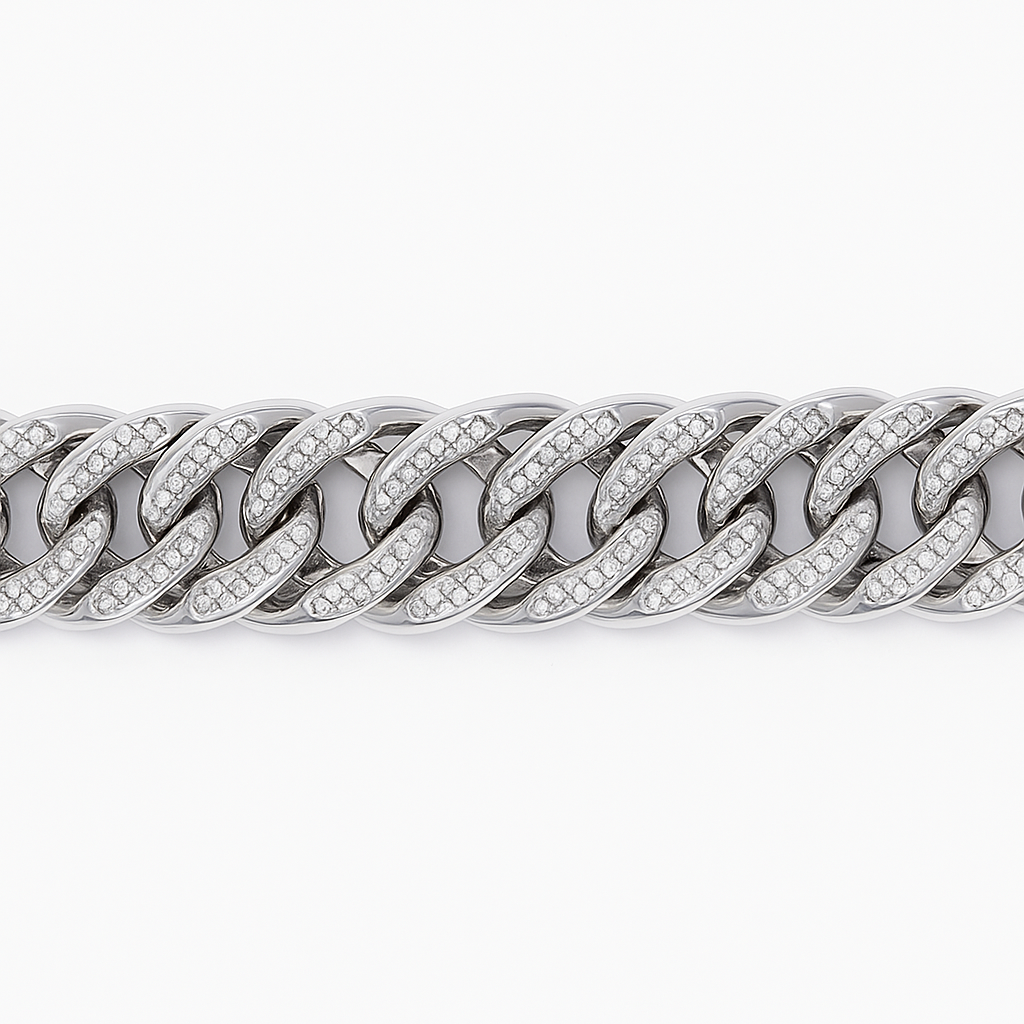 The 925 Silver Textured Cuban Bracelet