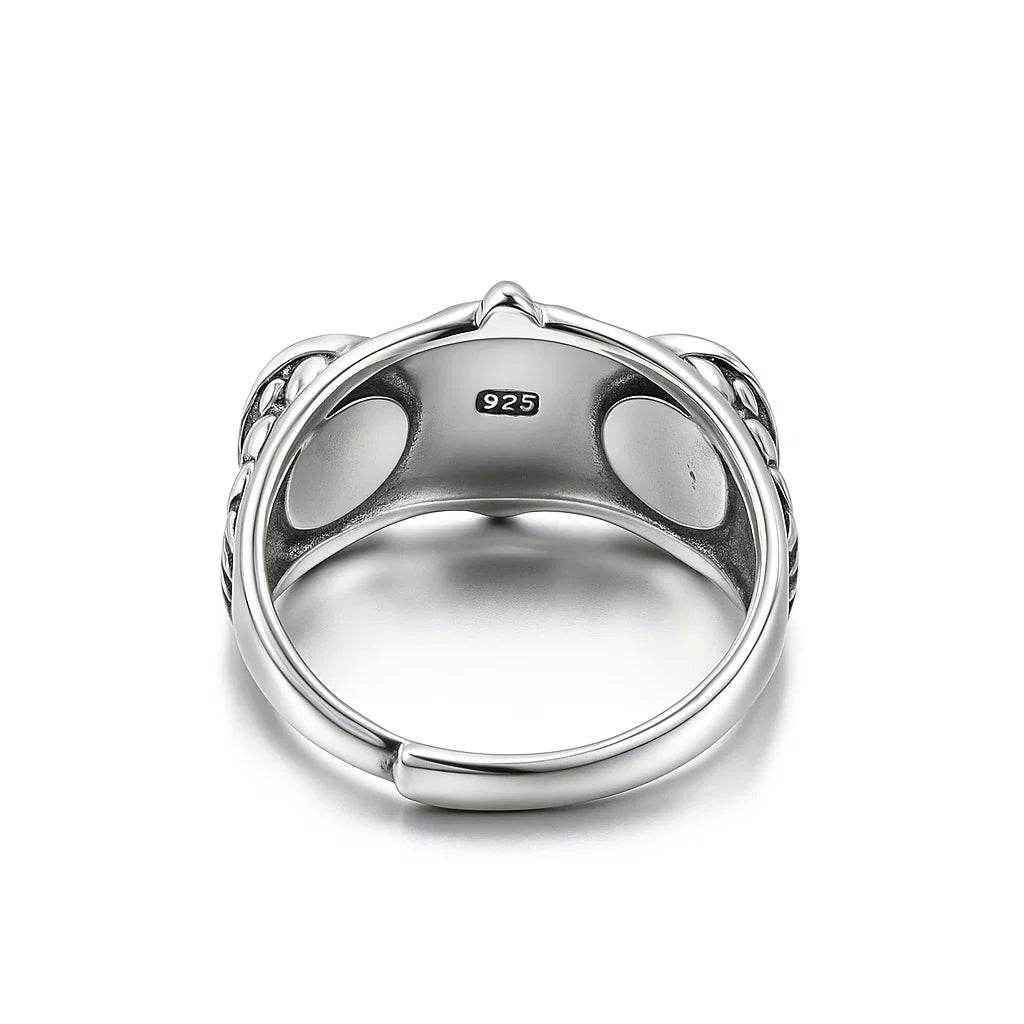 The 925 Sterling Silver Owl Evil Eye Ring | Adjustable - Celestora - India - Guardian / Adjustable - - Ring for Men, Boys, Gift for Men, Brother, Boyfriend, Husband
