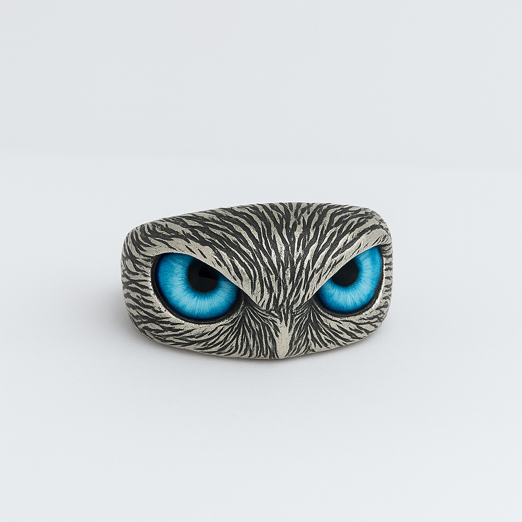 The 925 Sterling Silver Owl Evil Eye Ring | Adjustable