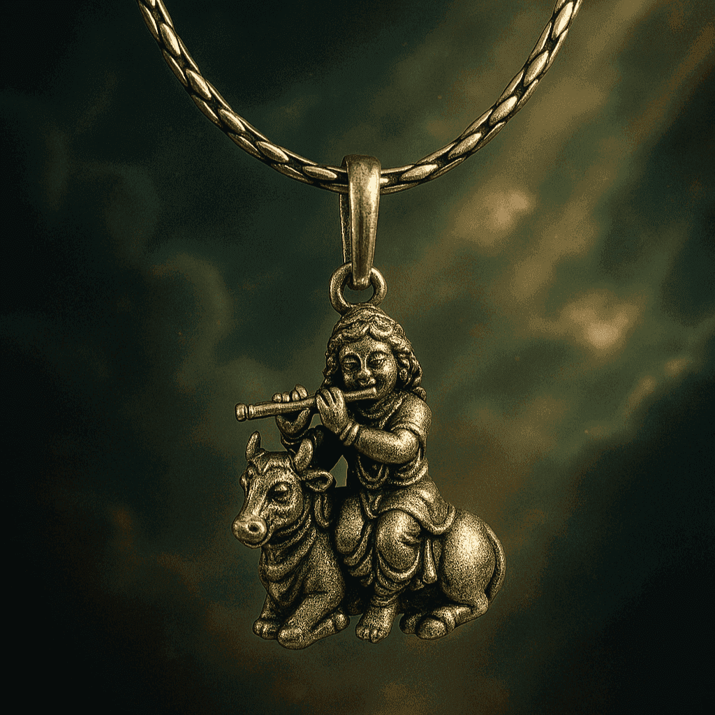 The 925 Sterling Silver Divine Krishna Silver Pendant | Unisex | Without Chain - Celestora - India - - - God Pendant for Men, Boys, Gift for Men, Brother, Boyfriend, Husband