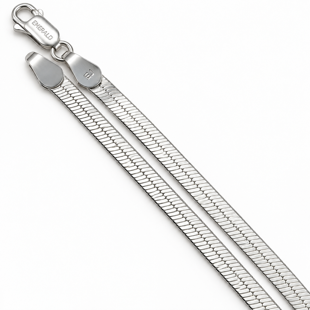 Flat Herringbone Snake Chain Silver Necklace with Lobster Clasp, Chains product image 1 [product-intake-media:7a0b0789-999a-42ea-856e-fd6cf1950a65]