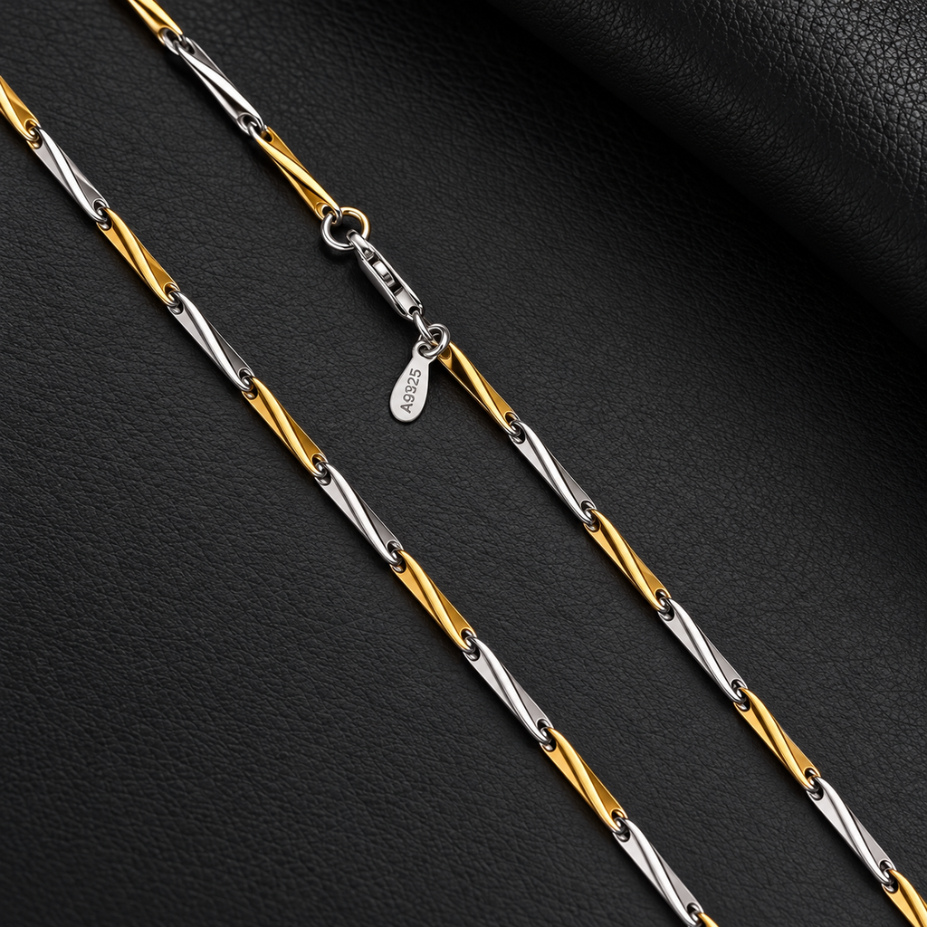Modern premium look sleek Dual tone Silver gold chain product image 2 [product-intake-media:428c32d1-a77a-45e9-8152-e683b561a40a]