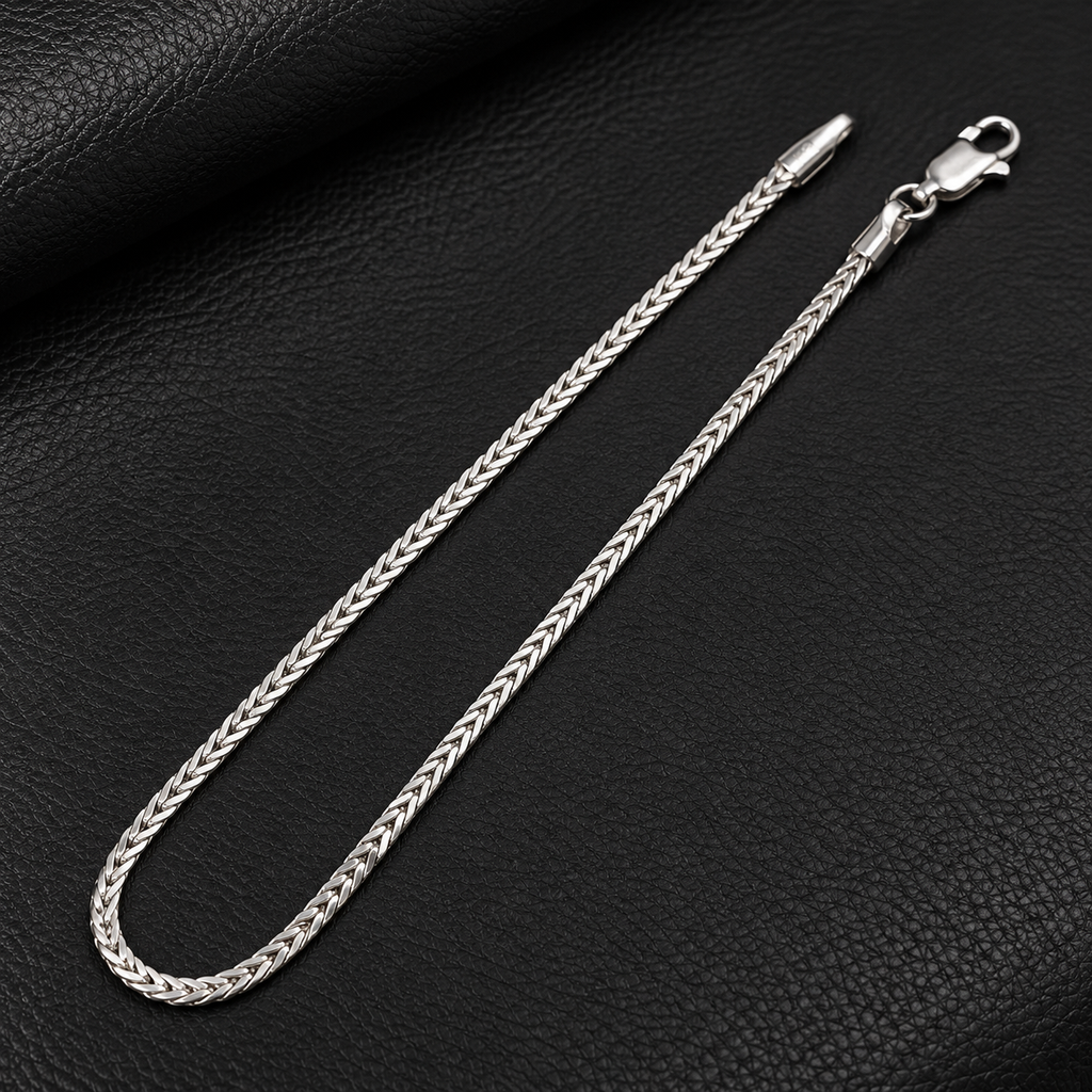 Silver Flat Franco Chain with Lobster Clasp product image 2 [product-intake-media:658d84bd-b6cb-4105-bb1f-053997048ca7]