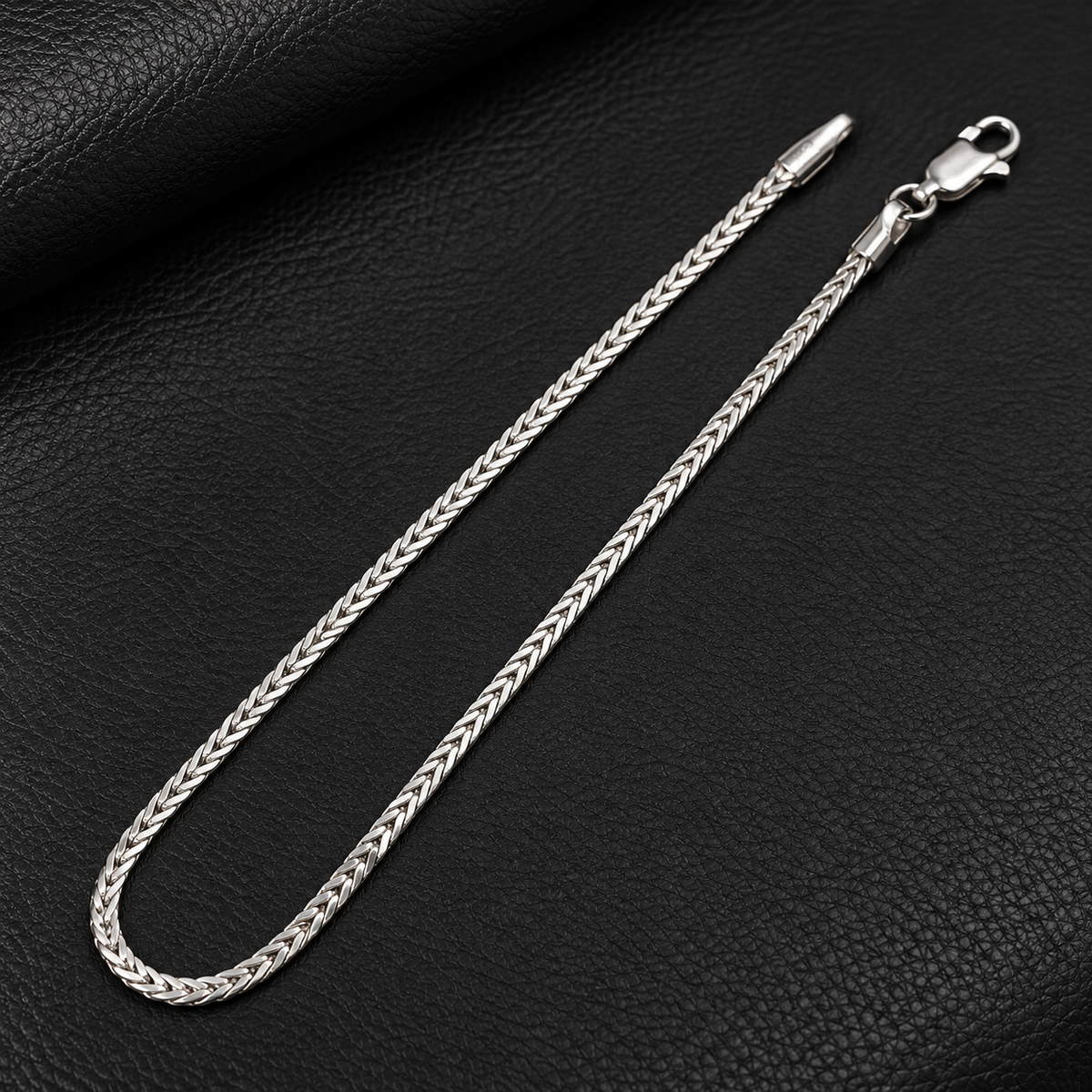 Silver Flat Franco Chain with Lobster Clasp product image 2 [product-intake-media:658d84bd-b6cb-4105-bb1f-053997048ca7]