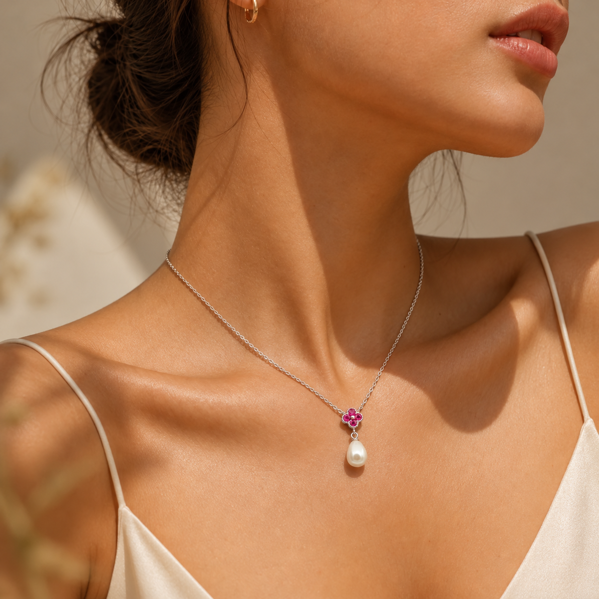 Sterling Silver Rose Tone Four Heart Necklace with Open Hearts and Clear Stones product image 2 [product-intake-media:4f3a8fe5-c2f0-43d1-ad86-ac72c48608cb]