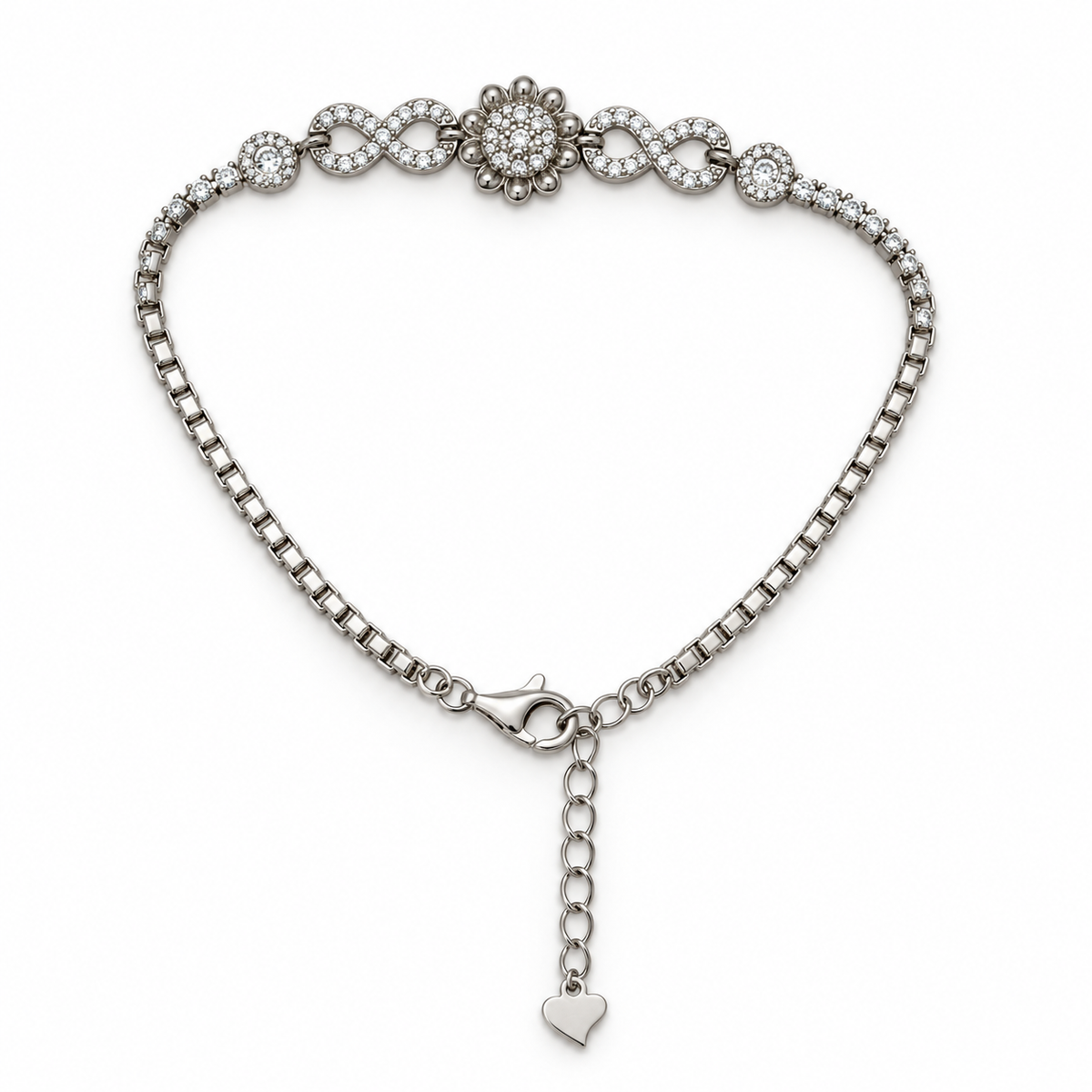 Infinity Bloom Elegant Silver adjustable bracelet product image 2 [product-intake-media:80bb502a-2a72-4b01-aee1-32e93e62cddb]