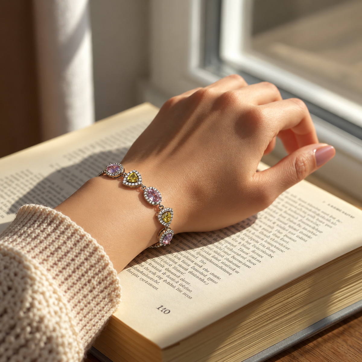 Sparkling CZ stone slider/ adjustable Silver bracelet product image 3 [product-intake-media:9038060f-d008-44a7-b1ff-5f428e2d24b0]
