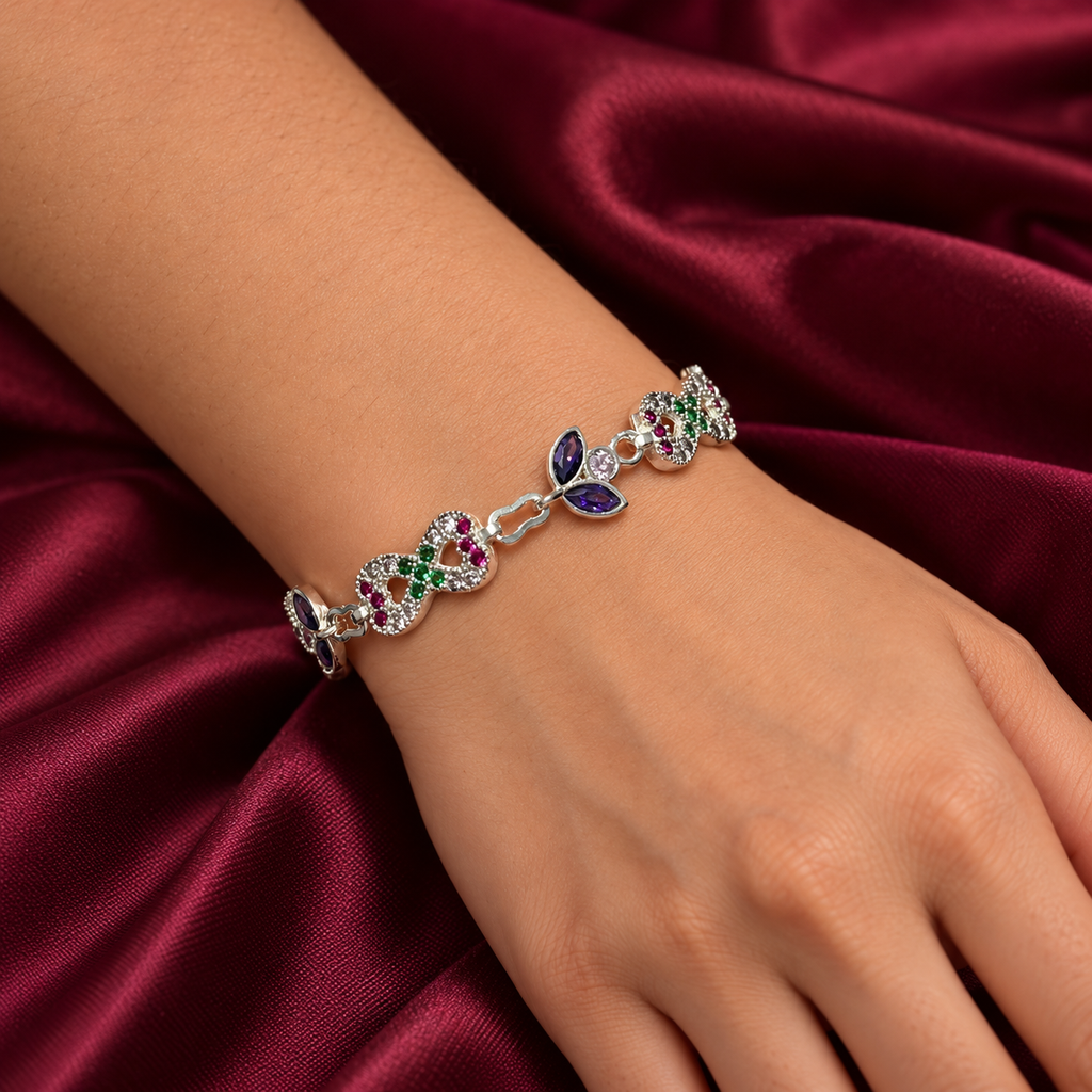 Multicolored stones infinity silver bracelet product image 3 [product-intake-media:5f6d37d0-b3e3-44d2-84be-f9c2741fa3de]