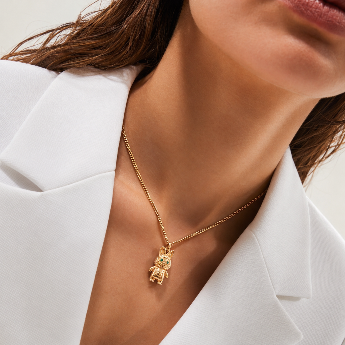 Silver Cartoon Bunny Charm Pendant Necklace with Curb Chain product image 3 [product-intake-media:ed368759-88b5-4e21-a6d5-27a2d88268b6]
