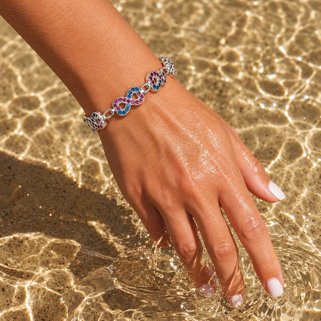 Multicolored stones vibrant silver bracelet product image 3 [product-intake-media:dfcb46c2-6c72-46f3-b1be-bae5b6e1dde8]