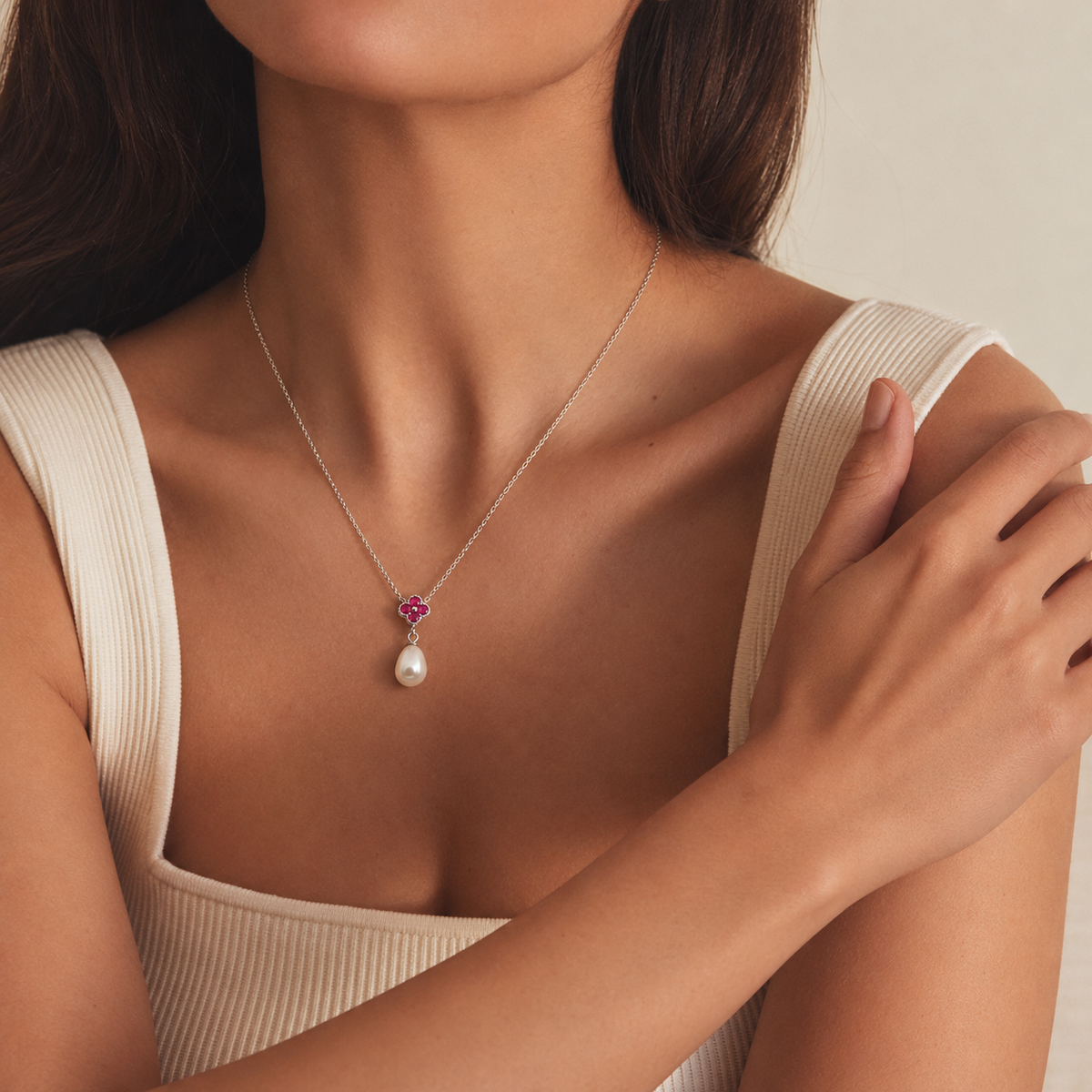 Sterling Silver Rose Tone Four Heart Necklace with Open Hearts and Clear Stones product image 3 [product-intake-media:d56c7632-8466-4cbb-9952-7feddb6163db]