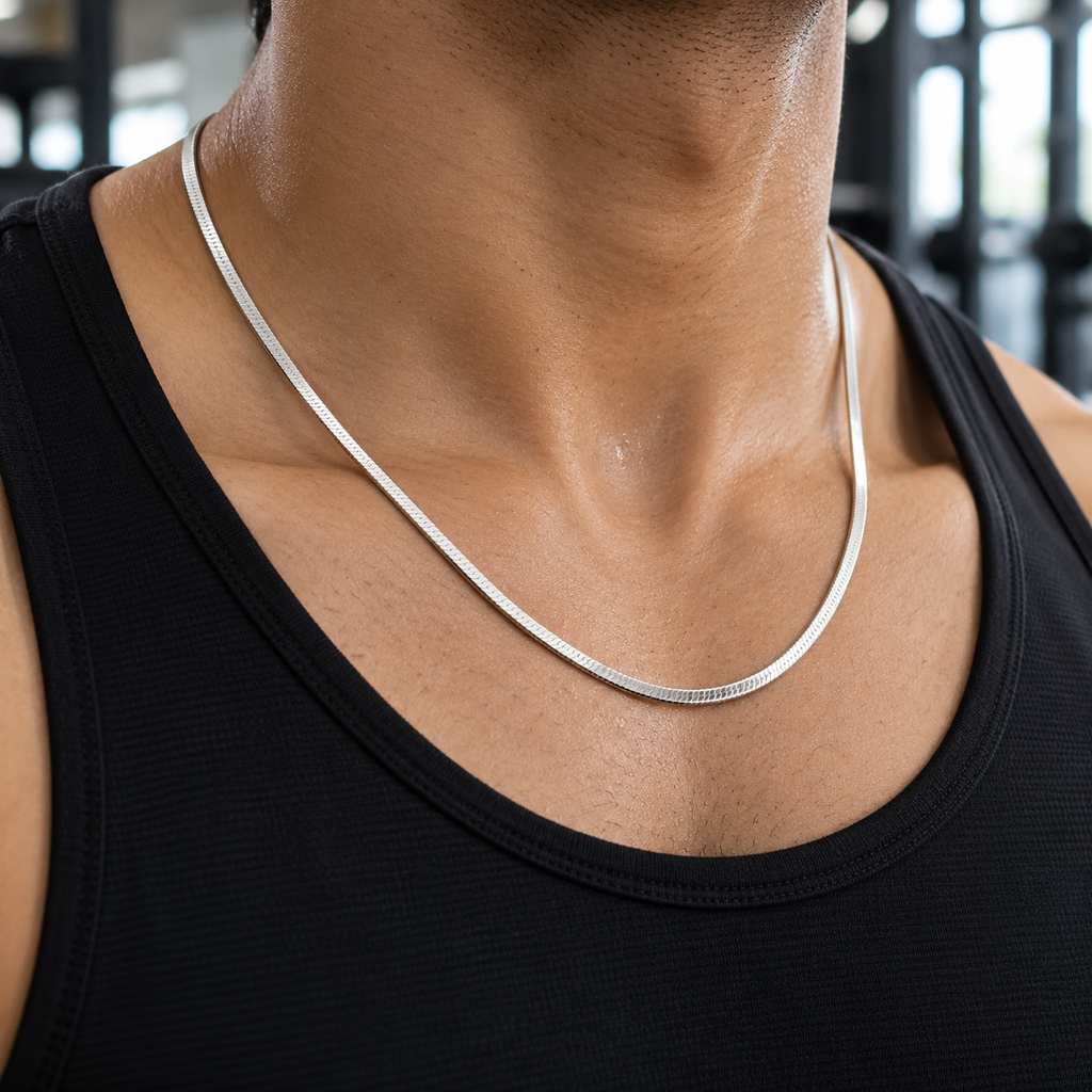Sleek silver flat snake chain product image 4 [product-intake-media:3100ddeb-c336-48ed-98d6-d7b40a0d3aa1]