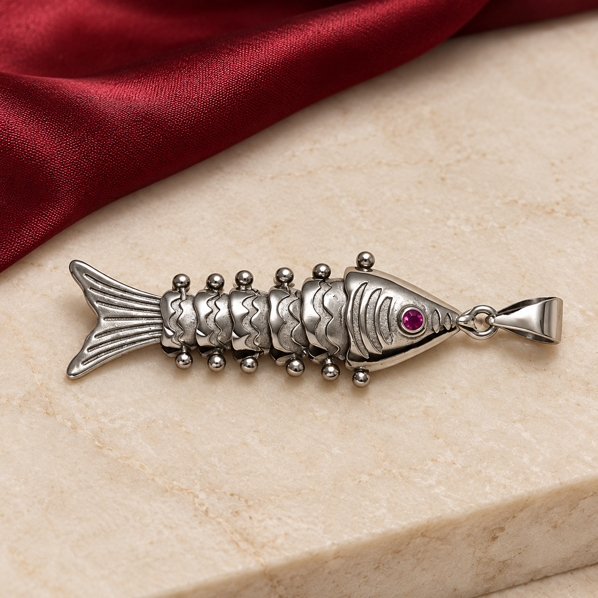 Silver lucky Fish pendant product image 4 [product-intake-media:70884cab-39a4-4510-86ae-f87f5a29e3cd]