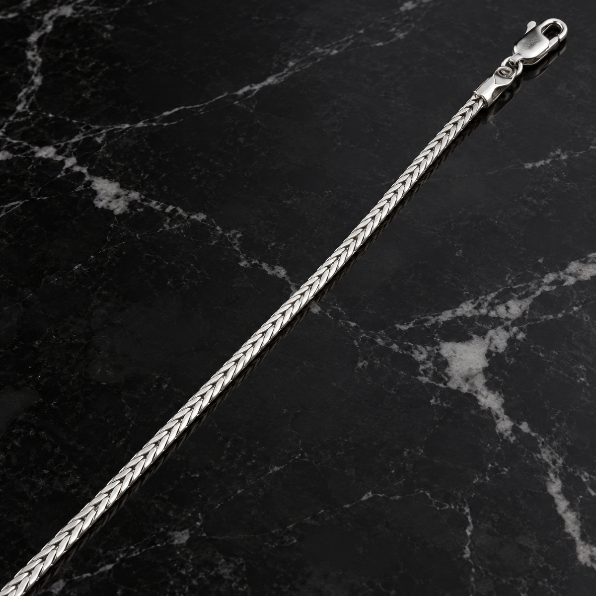 Silver Flat Franco Chain with Lobster Clasp product image 4 [product-intake-media:e7129068-69a9-49ad-b2eb-b113c6f7561f]