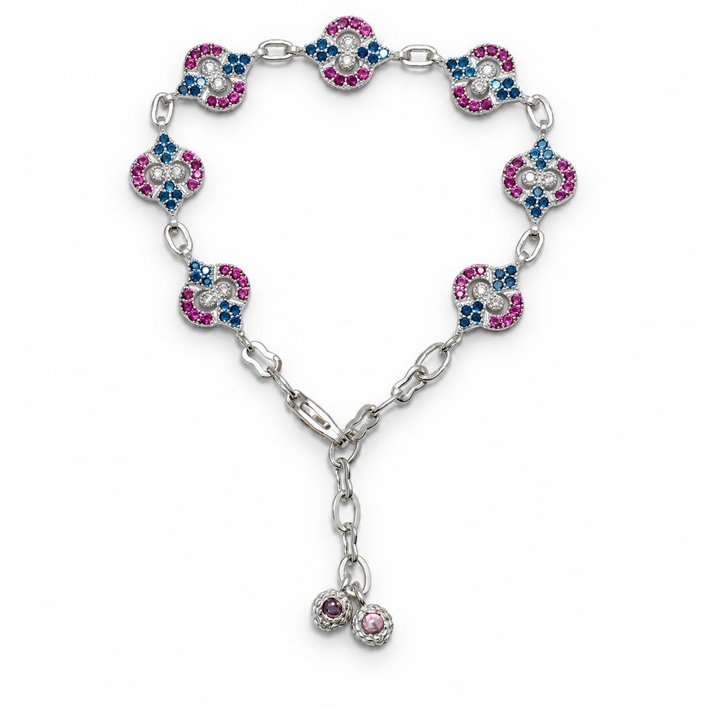 Elegant multi vibrant colored stone silver bracelet product image 5 [product-intake-media:b59d973f-2648-4601-98b3-732af6ce1064]