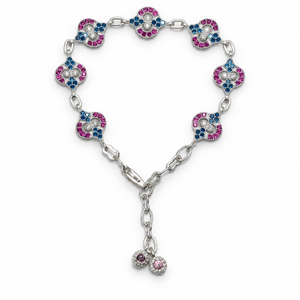Elegant multi vibrant colored stone silver bracelet product image 5 [product-intake-media:b59d973f-2648-4601-98b3-732af6ce1064]