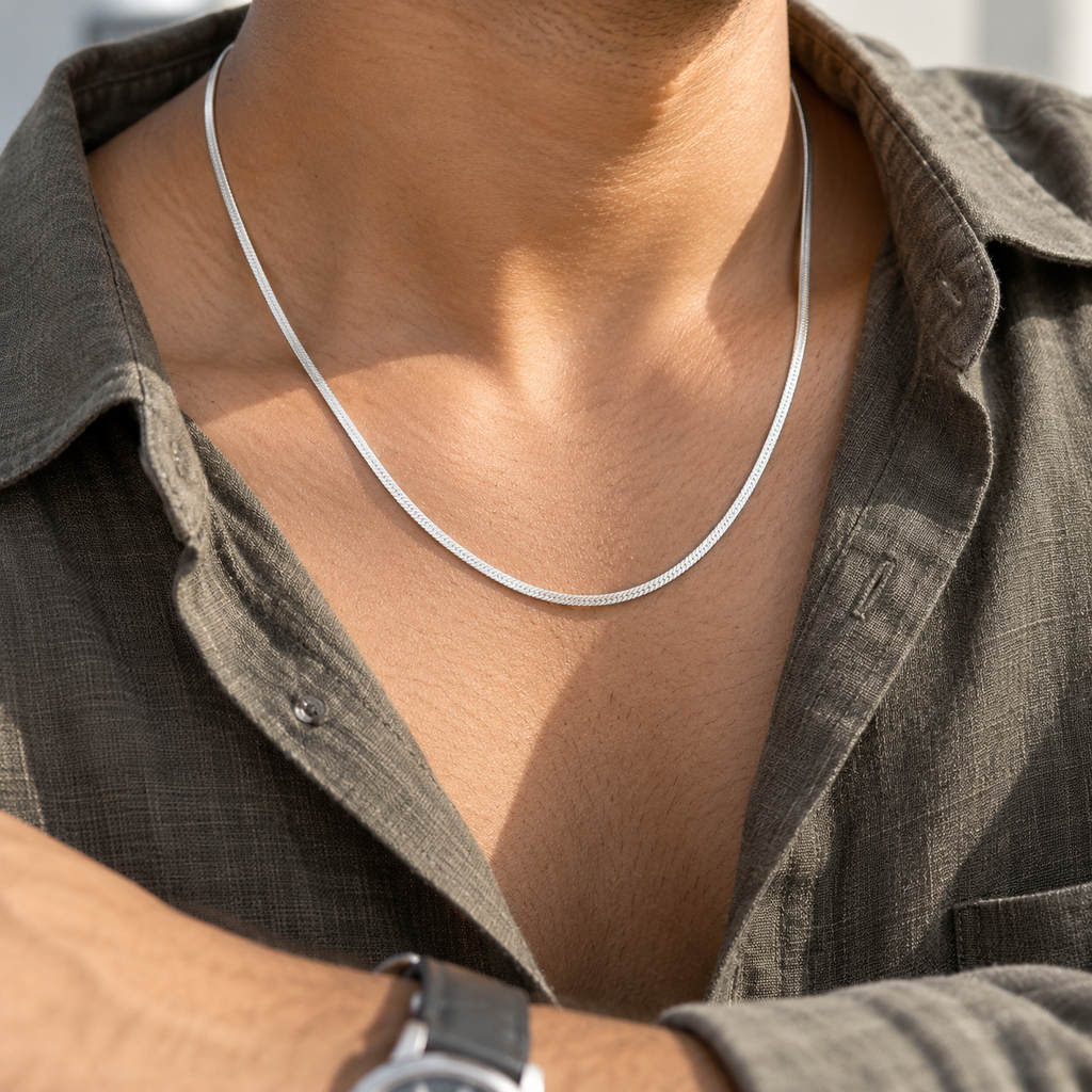 Sleek silver flat snake chain product image 5 [product-intake-media:86509ac7-11de-4503-8ff1-27ce7404deaf]