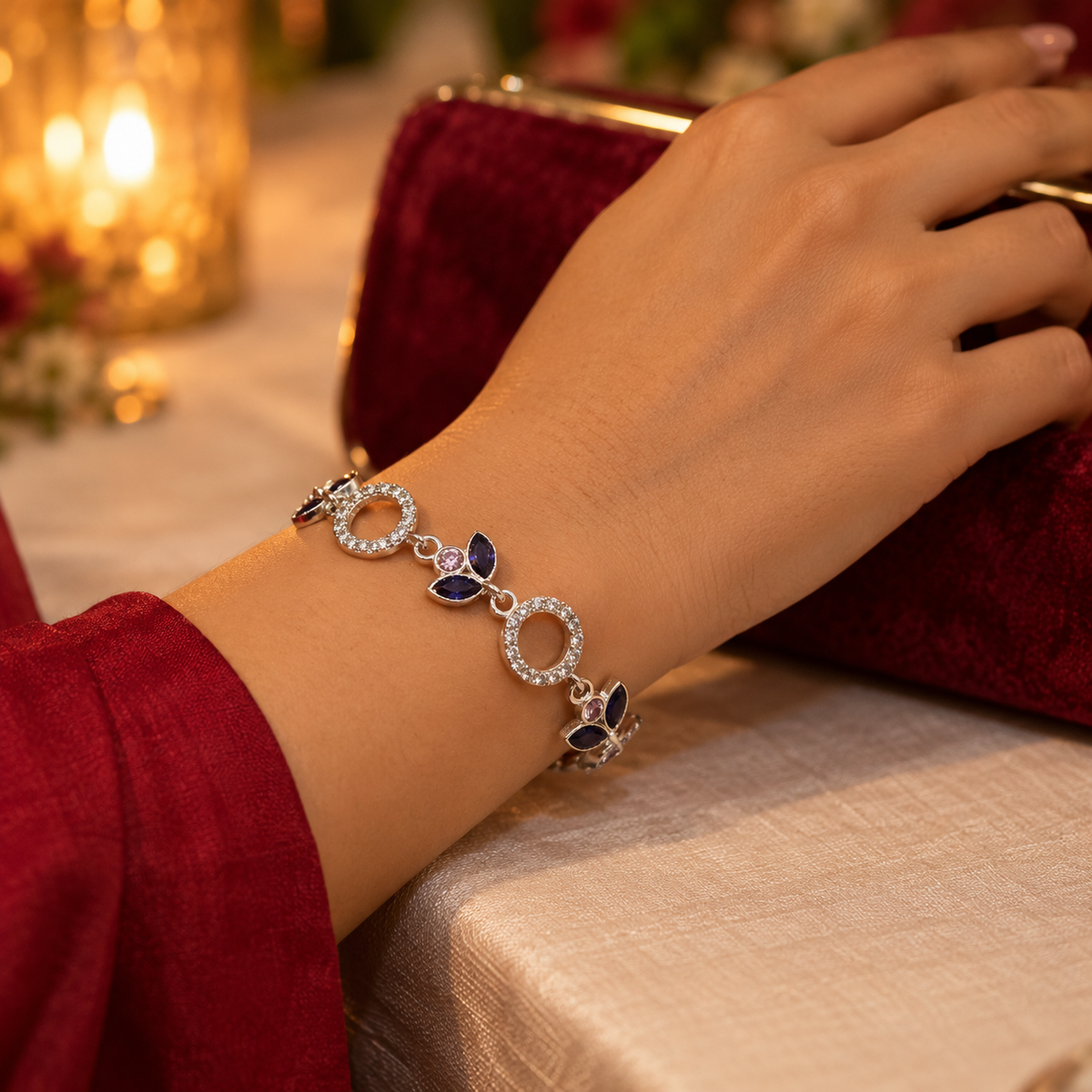 Classy lavender purpole stone silver bracelet product image 5 [product-intake-media:c4a722ea-fcba-4fe7-9d4b-8a54295a1b1a]