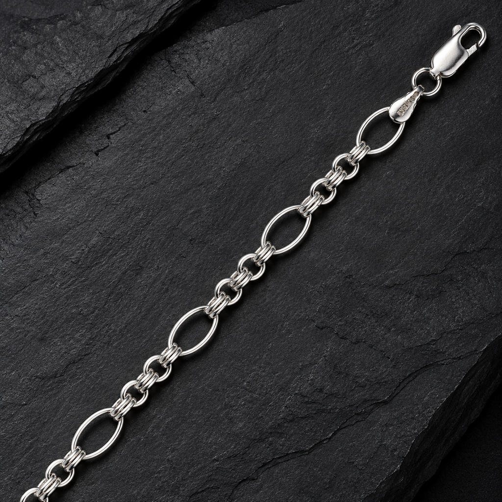 Silver-Tone Mixed Link Chain Necklace with Oval and Multi-Ring Round Links product image 5 [product-intake-media:a2523e96-8cba-4a71-a76b-f952bc0600b9]