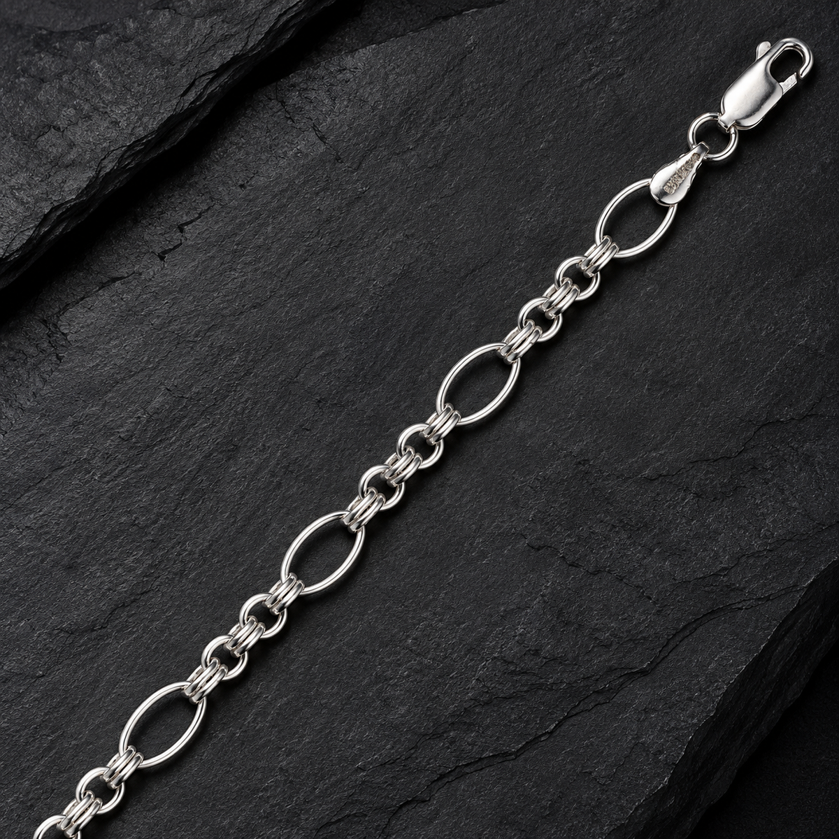 Silver-Tone Mixed Link Chain Necklace with Oval and Multi-Ring Round Links product image 5 [product-intake-media:a2523e96-8cba-4a71-a76b-f952bc0600b9]