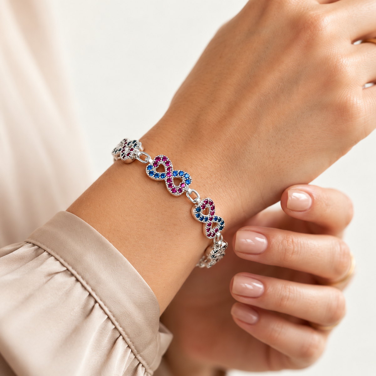 Multicolored stones vibrant silver bracelet product image 5 [product-intake-media:a03bb65d-27bb-4c5a-ae52-40349e0ff791]