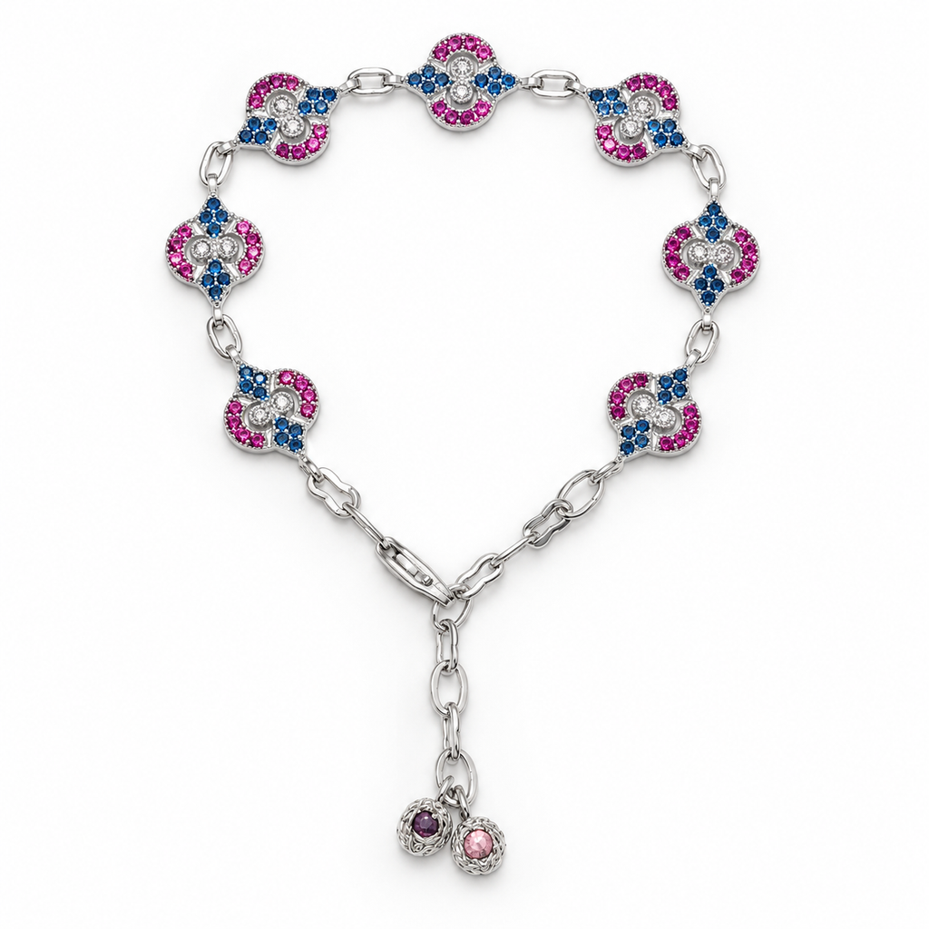 Elegant multi vibrant colored stone silver bracelet product image 6 [product-intake-media:3db1338e-4b41-4a31-add4-5f594f7bb27b]