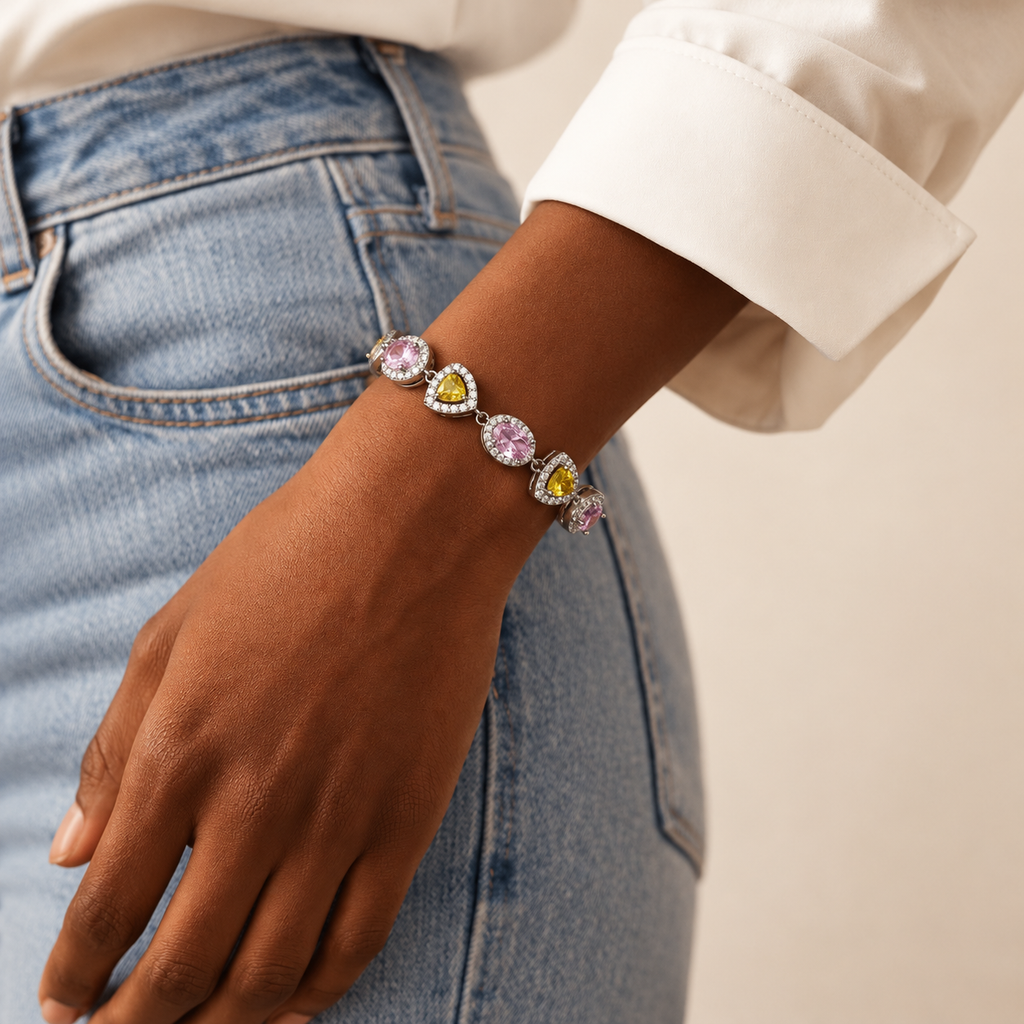 Sparkling CZ stone slider/ adjustable Silver bracelet product image 6 [product-intake-media:af7dee6a-dd44-40ce-b12b-8adc9b0b65ab]