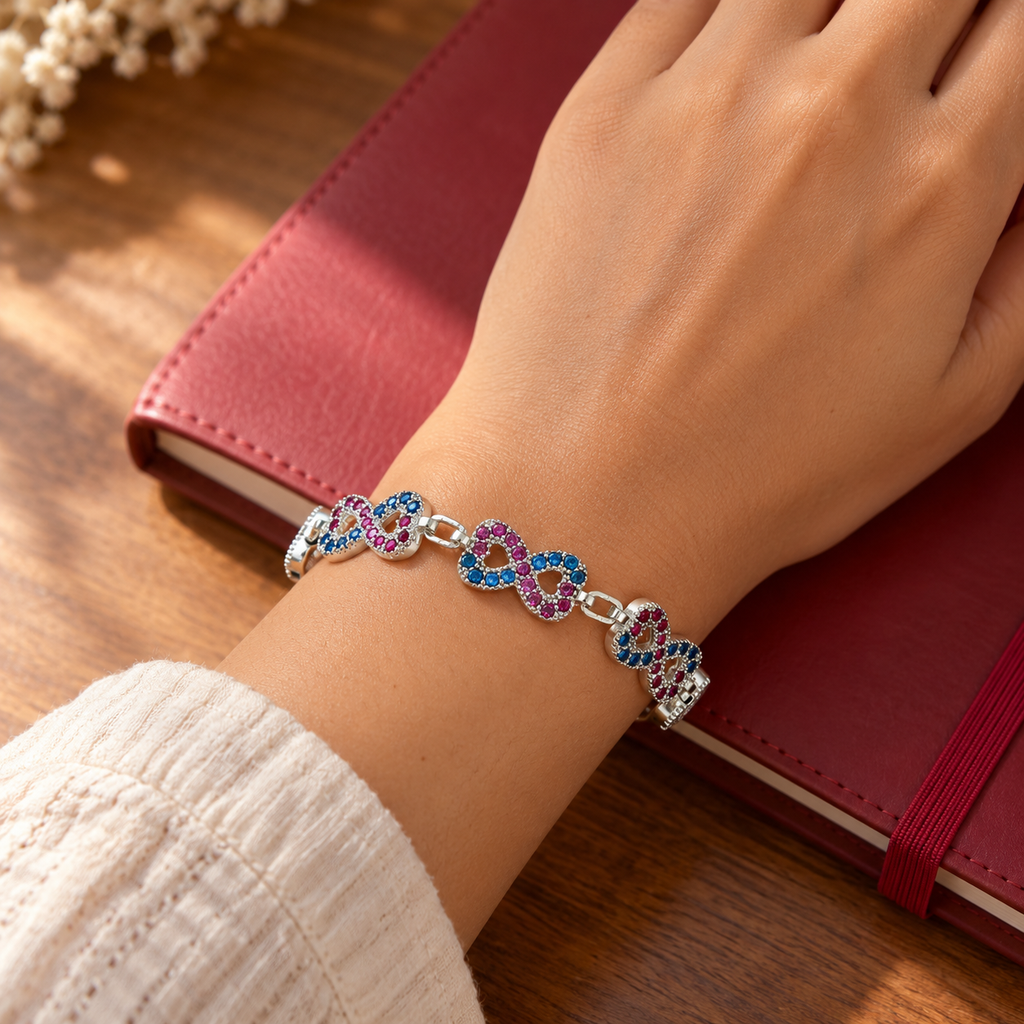 Multicolored stones vibrant silver bracelet product image 6 [product-intake-media:cbf48406-4a01-4a35-8fc9-cf9851656454]