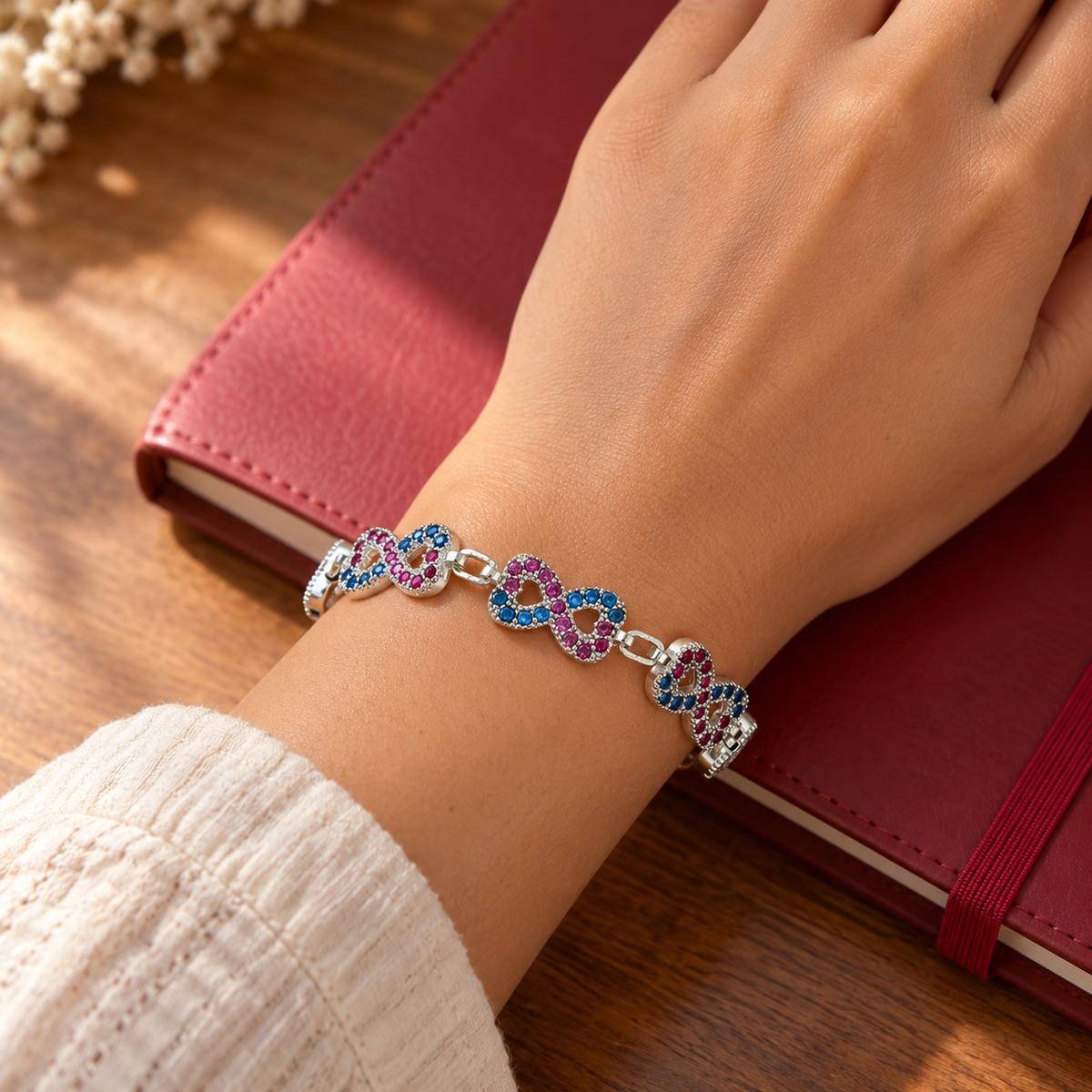Multicolored stones vibrant silver bracelet product image 6 [product-intake-media:cbf48406-4a01-4a35-8fc9-cf9851656454]