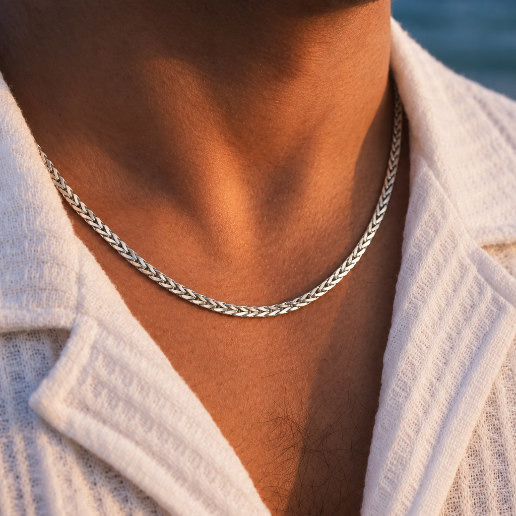 Silver Flat Franco Chain with Lobster Clasp product image 6 [product-intake-media:c528ad78-0ab6-4158-9fe6-08dfa092c606]