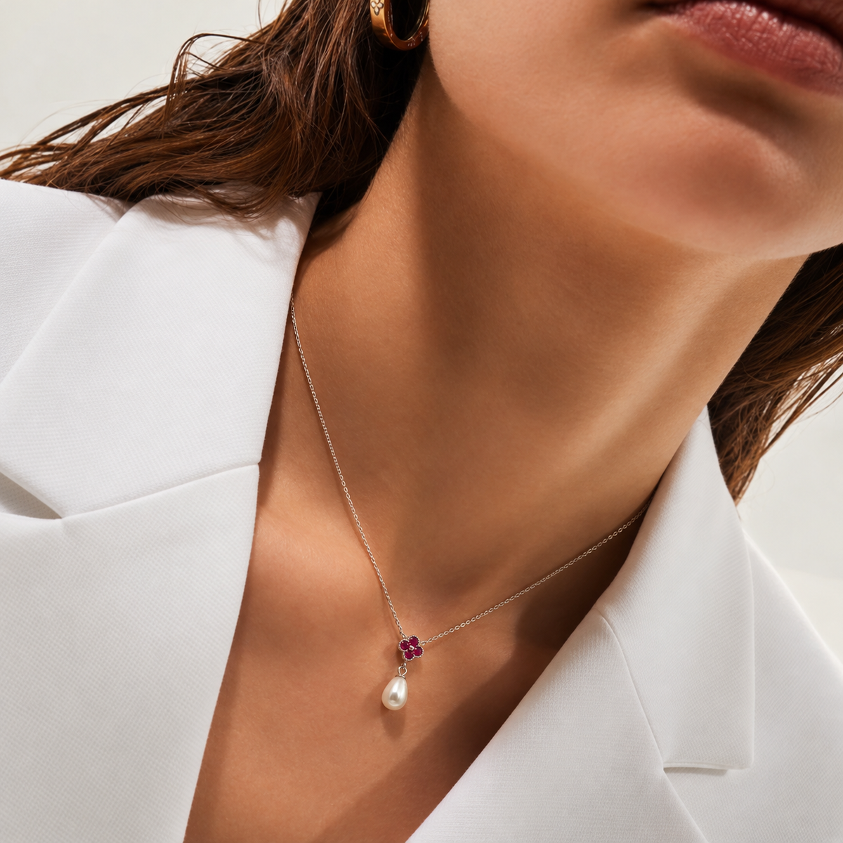 Sterling Silver Rose Tone Four Heart Necklace with Open Hearts and Clear Stones product image 6 [product-intake-media:7686db67-b78a-492e-a2a3-c87d944900c4]