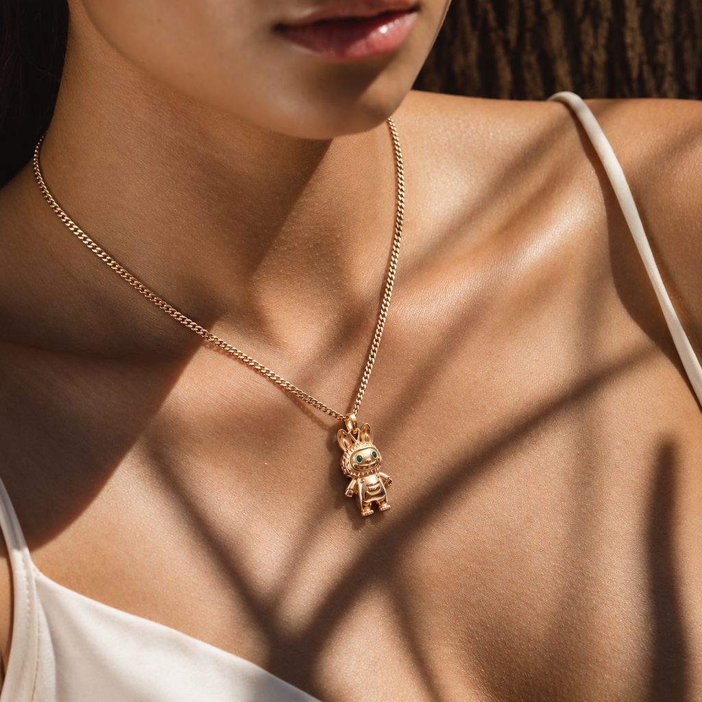 Silver Cartoon Bunny Charm Pendant Necklace with Curb Chain product image 7 [product-intake-media:6922938c-69a0-485b-a01b-96fbf25af0a0]