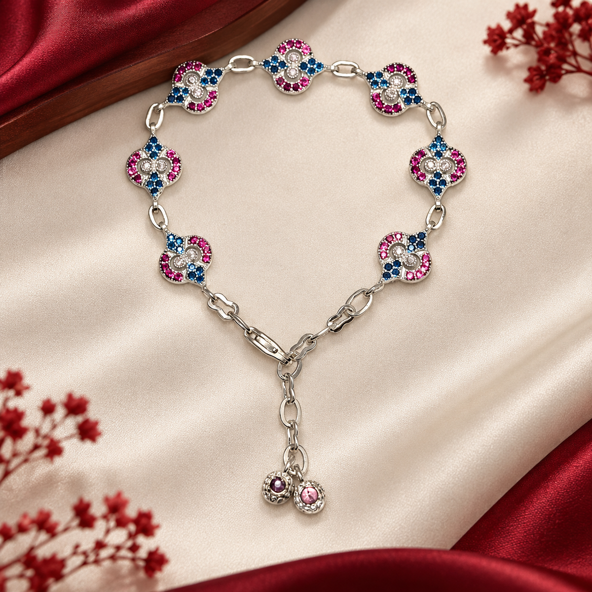 Elegant multi vibrant colored stone silver bracelet product image 8 [product-intake-media:24e8251b-4afe-43a4-ac44-8ebae0b419b0]
