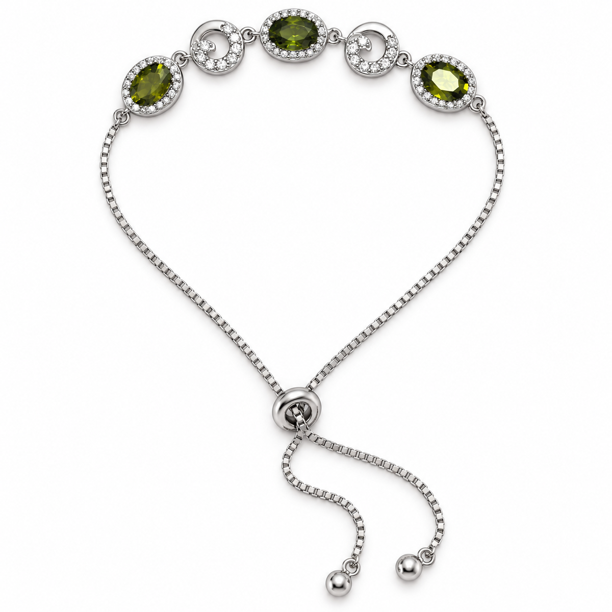 Olive green stone Silver Slider bracelet product image 8 [product-intake-media:321da735-c3f9-4804-aef2-ea05b8c40d6f]