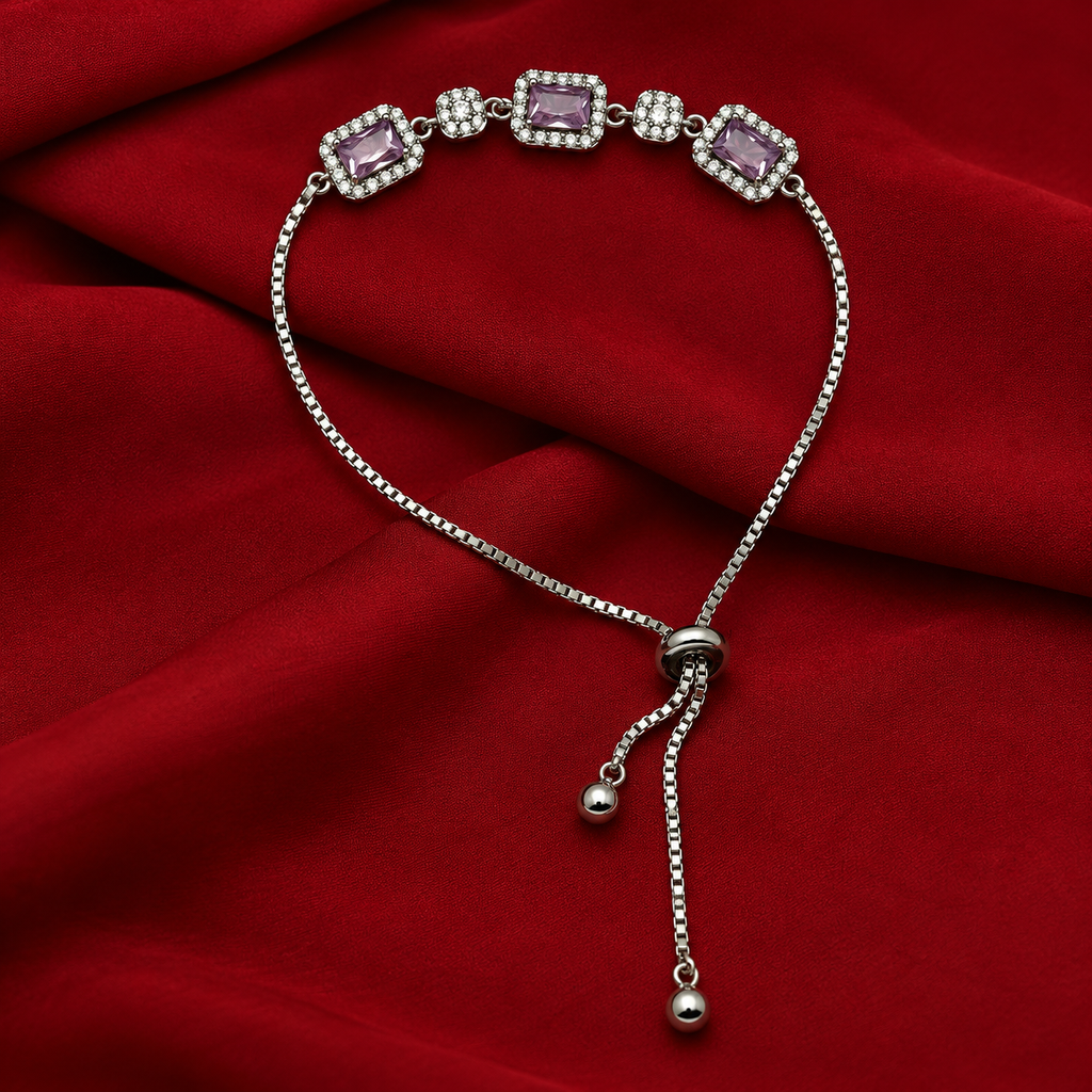 Premium Silver pink stone slider bracelet product image 8 [product-intake-media:febe2f40-7094-469e-bdd7-fe287cc3d096]