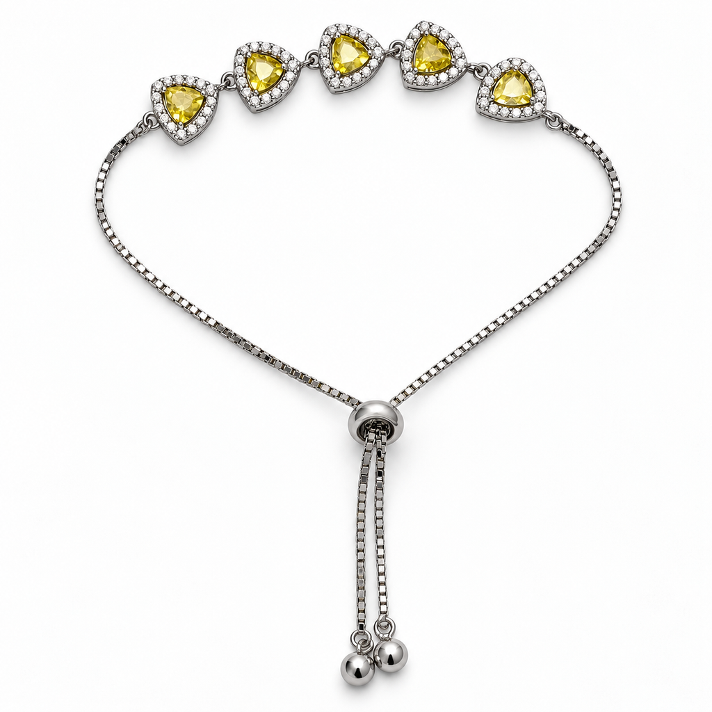 Elegant Golden yellow CZ stone adjustable Silver Bracelet product image 8 [product-intake-media:c5fe654d-8d93-4c95-815e-8bdd0470ac6e]