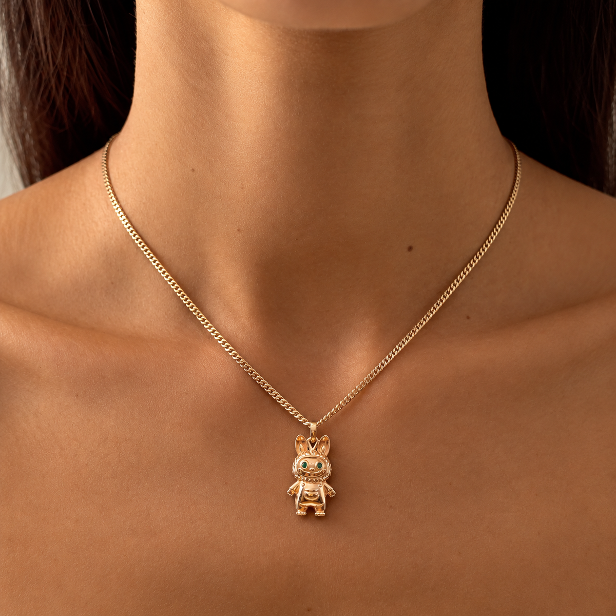 Silver Cartoon Bunny Charm Pendant Necklace with Curb Chain product image 8 [product-intake-media:f17b9b3d-579a-4473-93f9-b5ab7a7dd076]