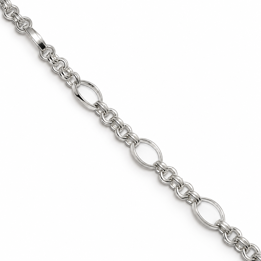 Silver-Tone Mixed Link Chain Necklace with Oval and Multi-Ring Round Links product image 8 [product-intake-media:dce27d6d-d7f9-45fd-999c-f0bc92bd44c0]