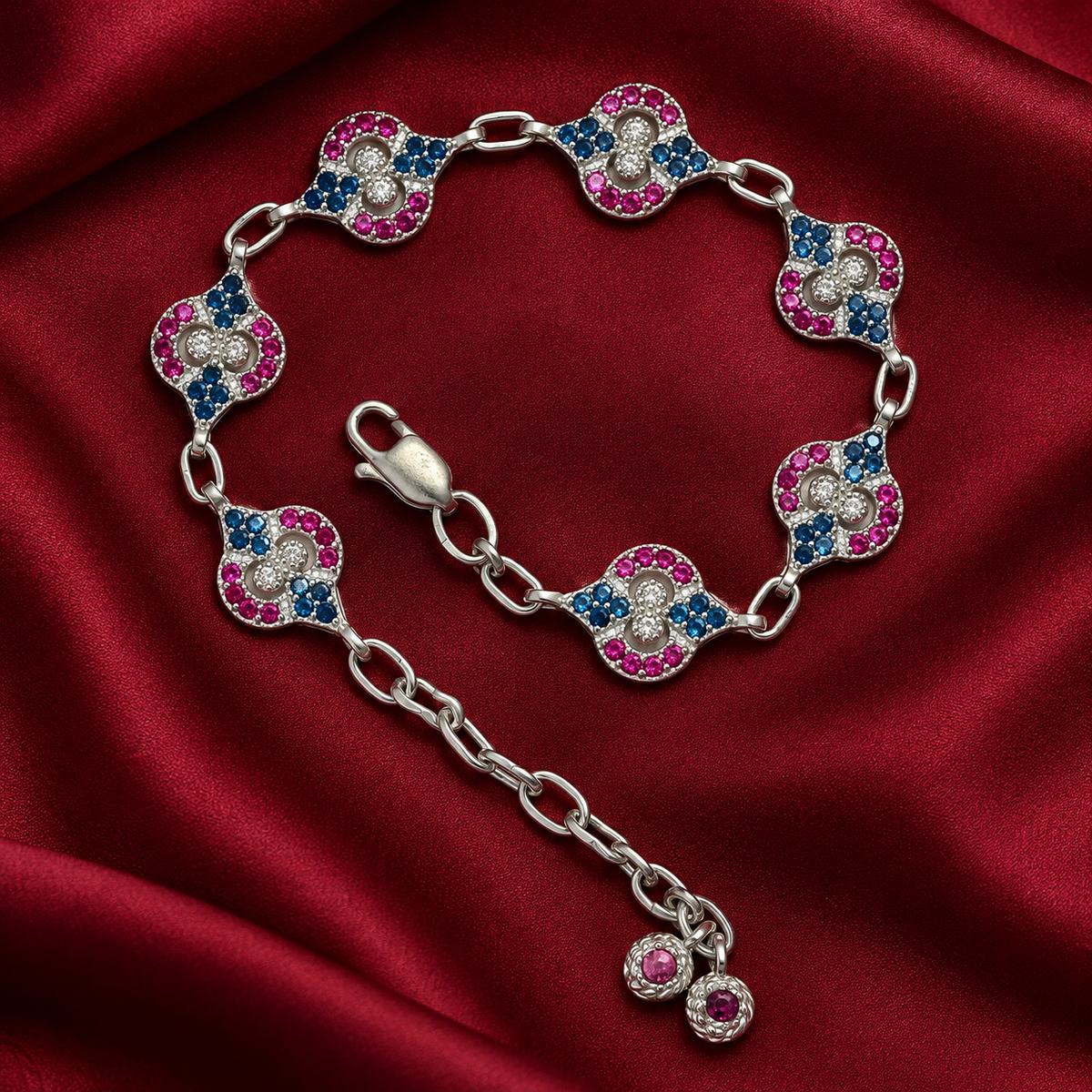 Elegant multi vibrant colored stone silver bracelet product image 10 [product-intake-media:ddfe5001-775c-4889-a359-15a95838212f]