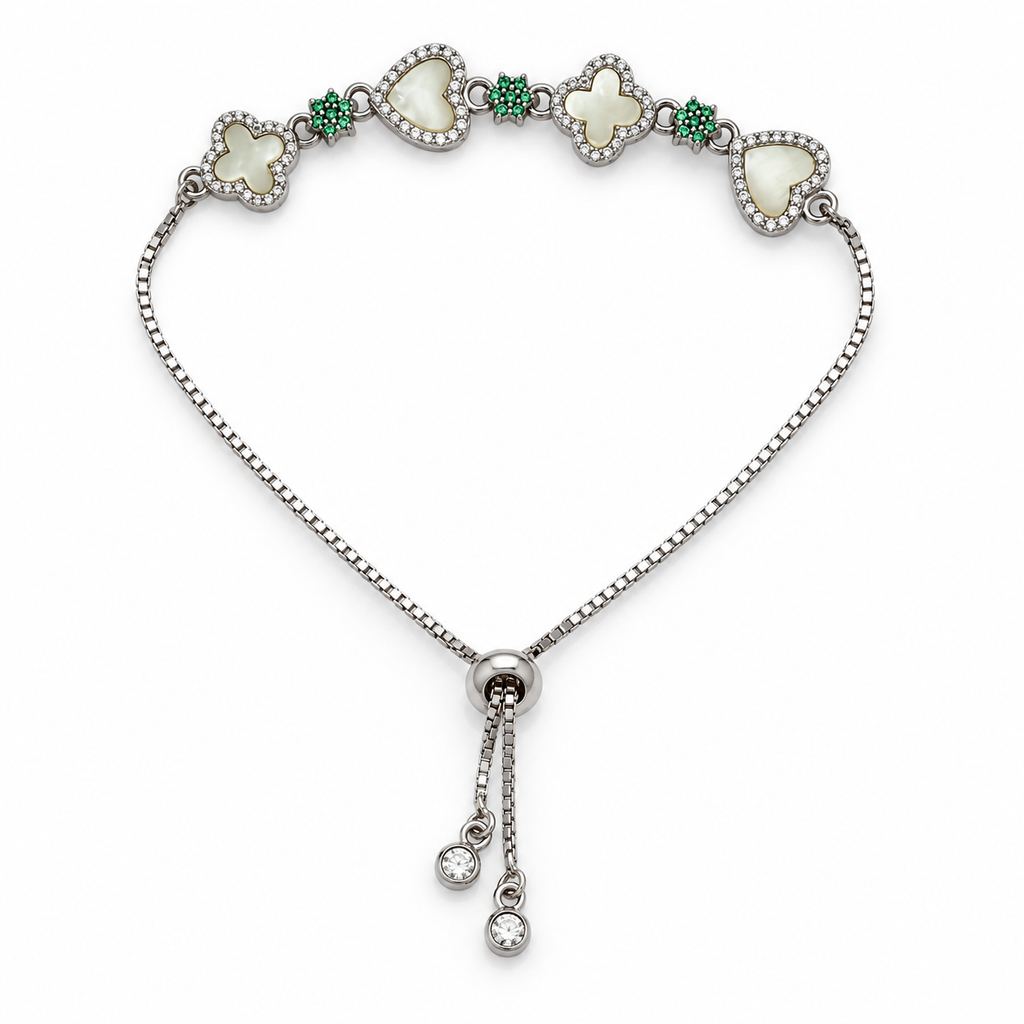 Classy Ivory Zade clover silver slider bracelet product image 10 [product-intake-media:e0ae12b5-df8e-4861-b4f3-30413b77af90]