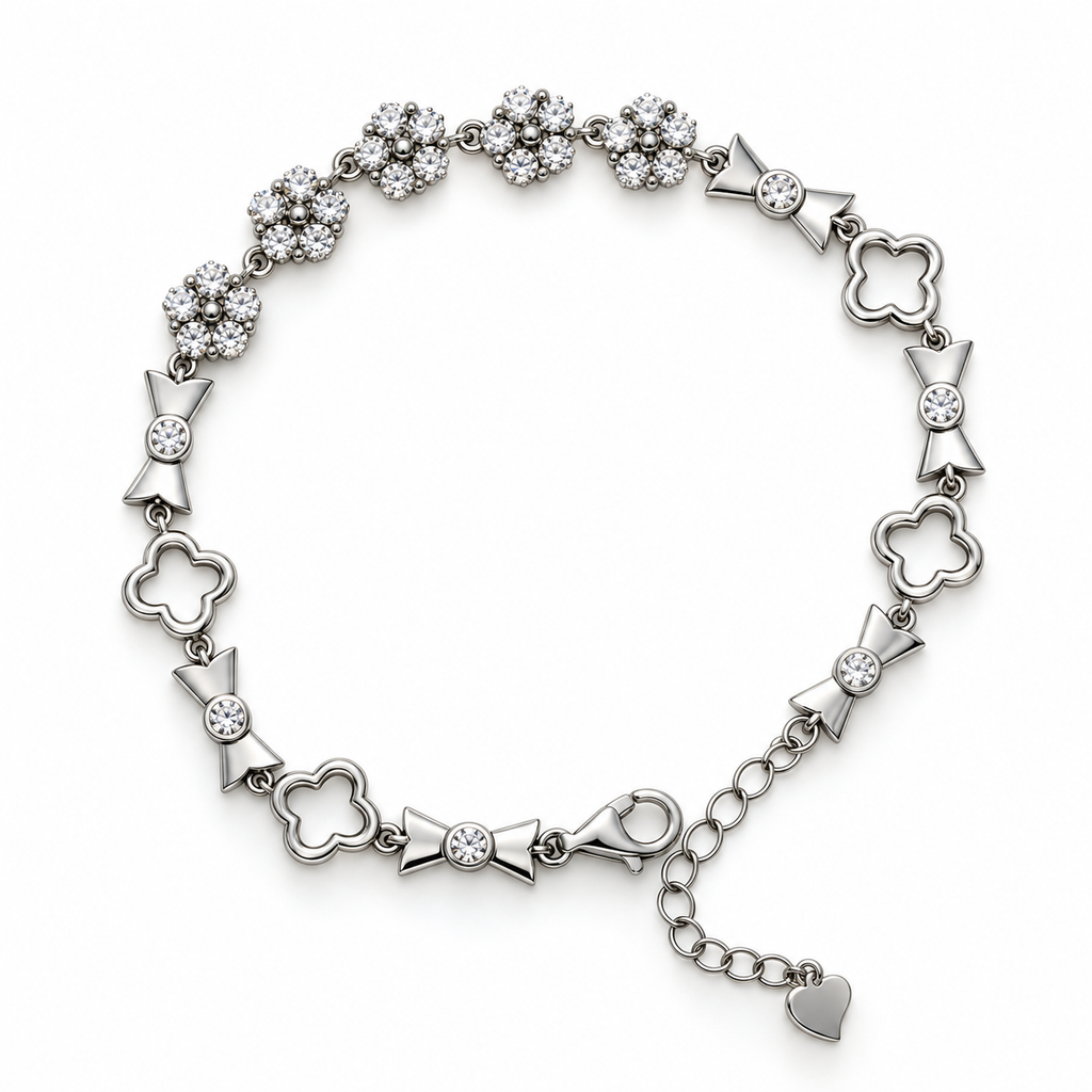 Silver crystal clover adjustable bracelet product image 11 [product-intake-media:4bed93d4-0f4e-4a7c-8b59-767a71ecaad6]