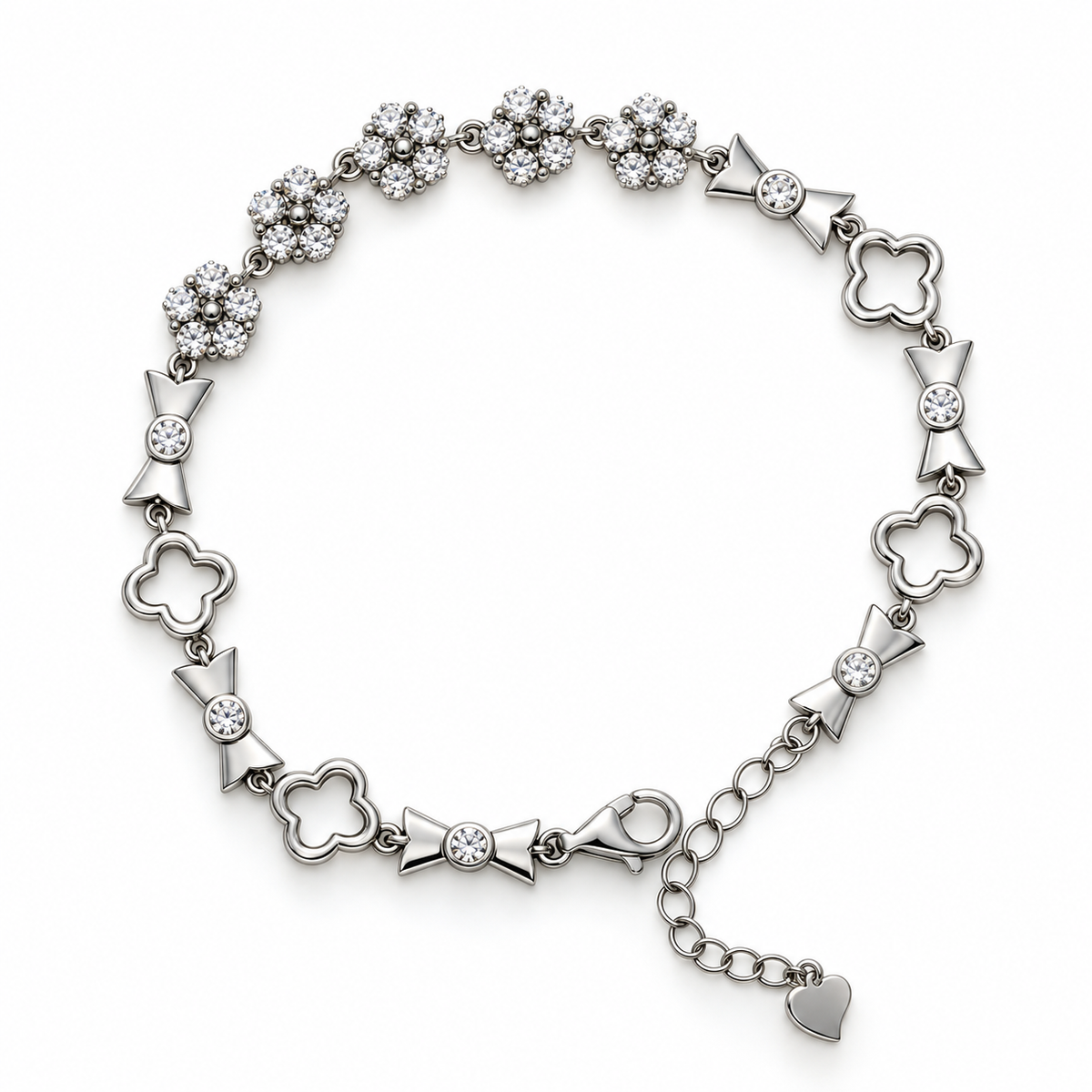 Silver crystal clover adjustable bracelet product image 11 [product-intake-media:4bed93d4-0f4e-4a7c-8b59-767a71ecaad6]